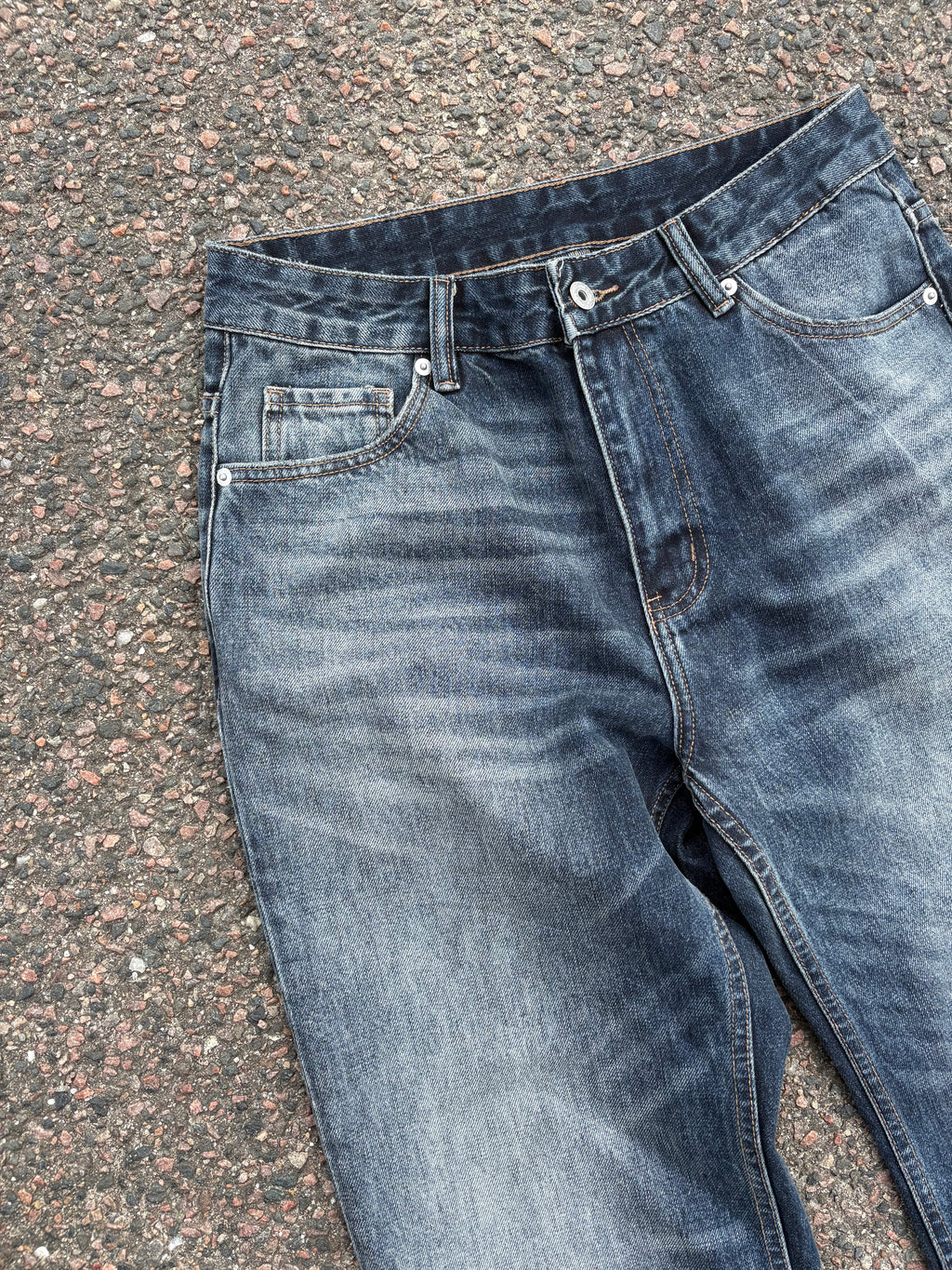 Vintage distressed bootcut jeans