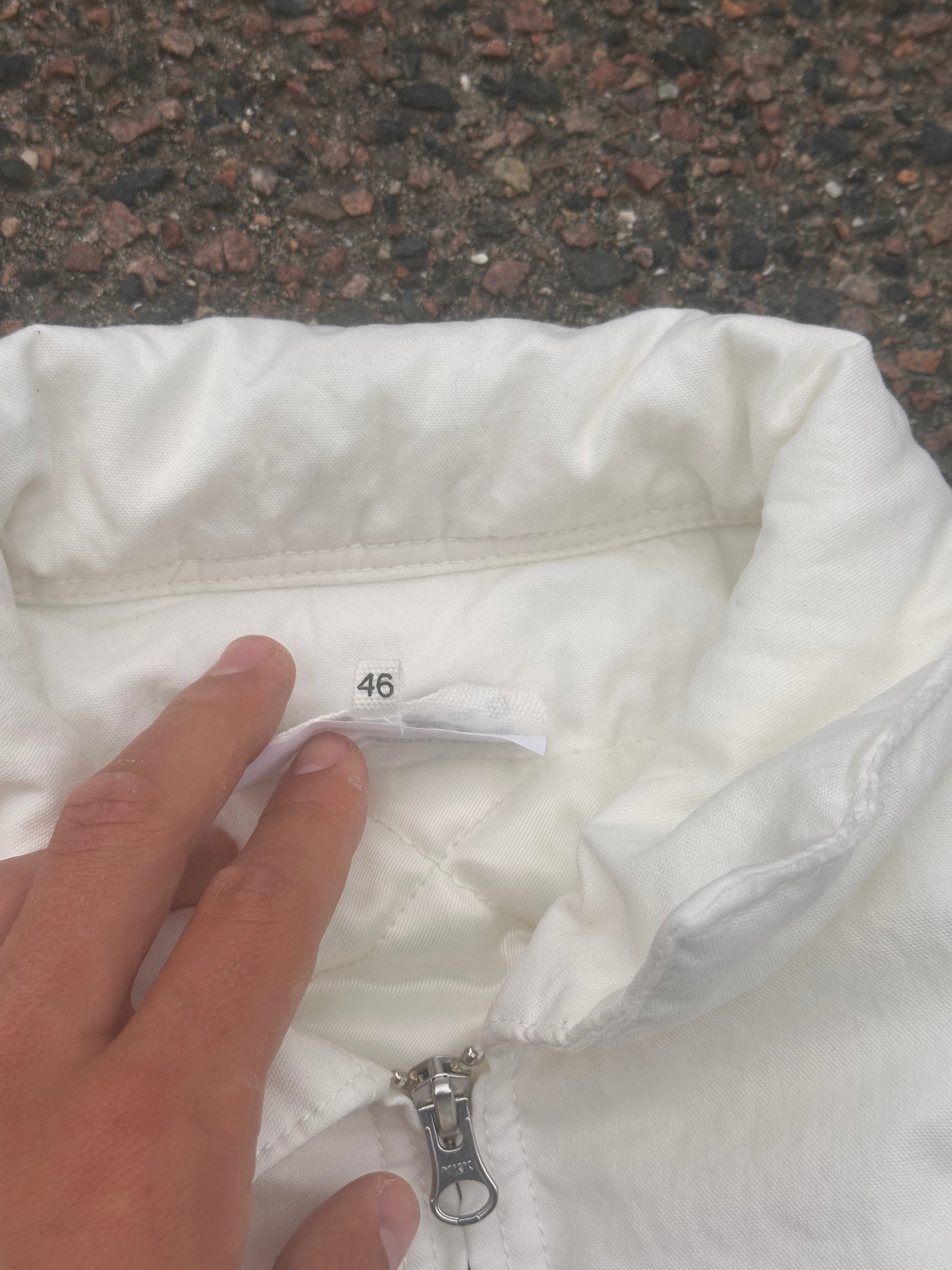 MM6 Maison Margiela white distressed warm jacket