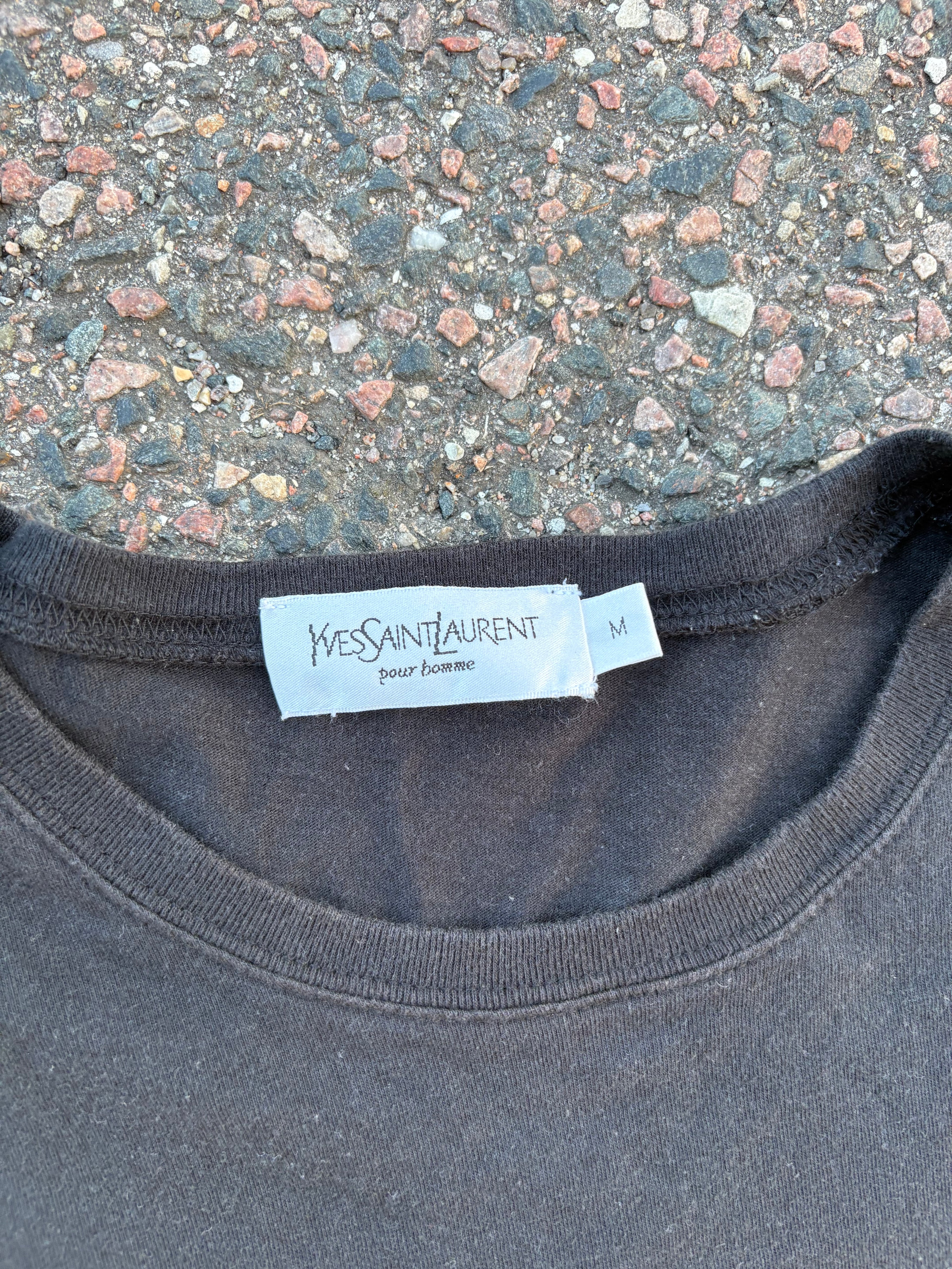 Yves Saint Laurent plain black logo tee