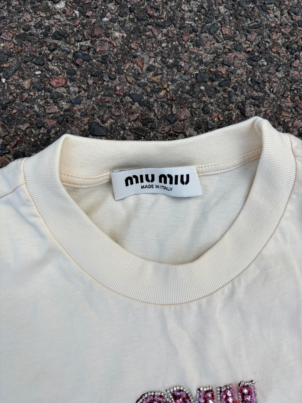 Miu Miu Pearl tee beige