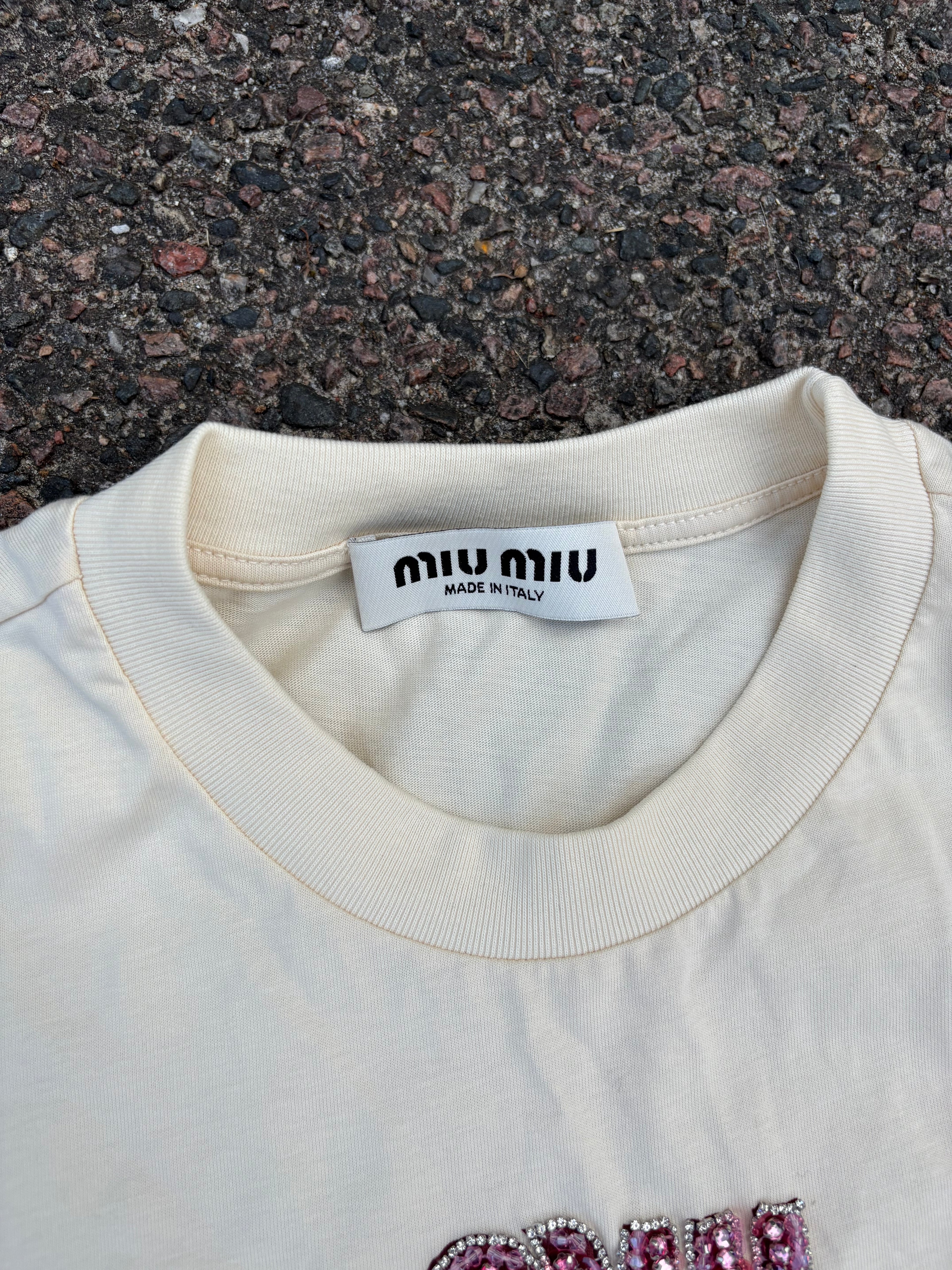 Miu Miu Pearl tee beige