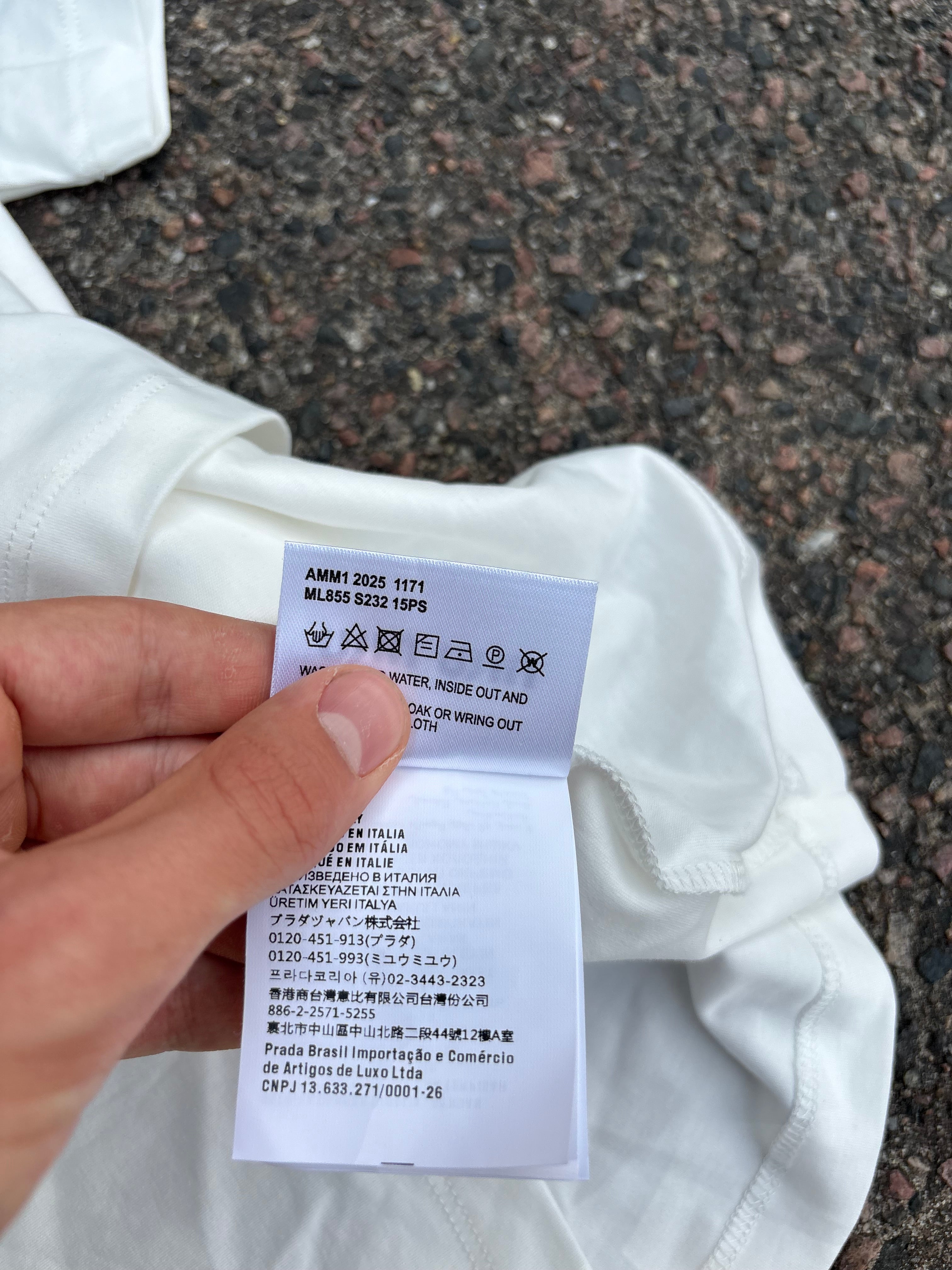 Miu miu cursive text tee white