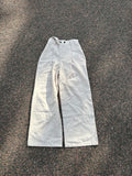 2 button closure wide fit off white pants