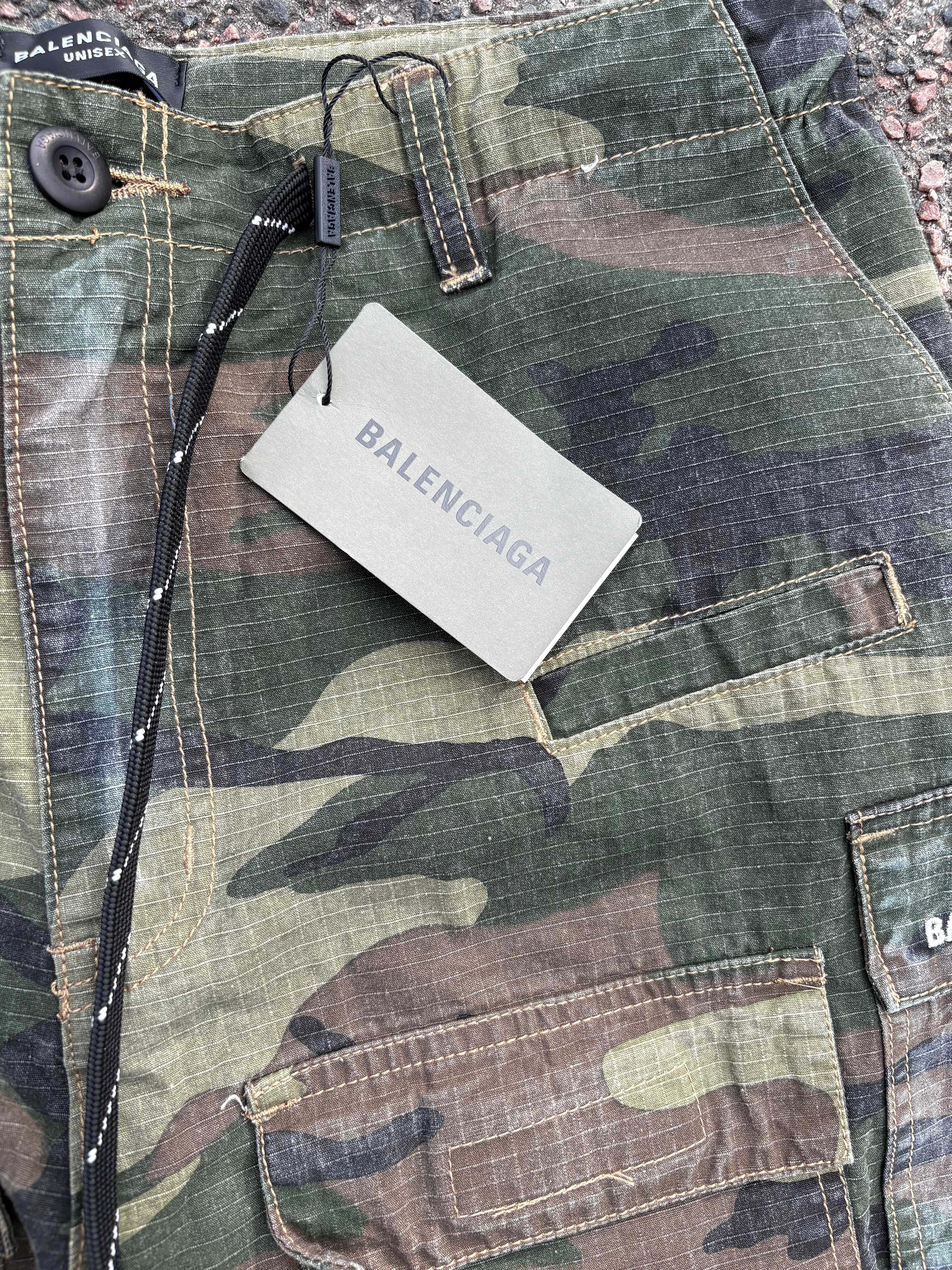 Balenciaga washed Camo cargo pants