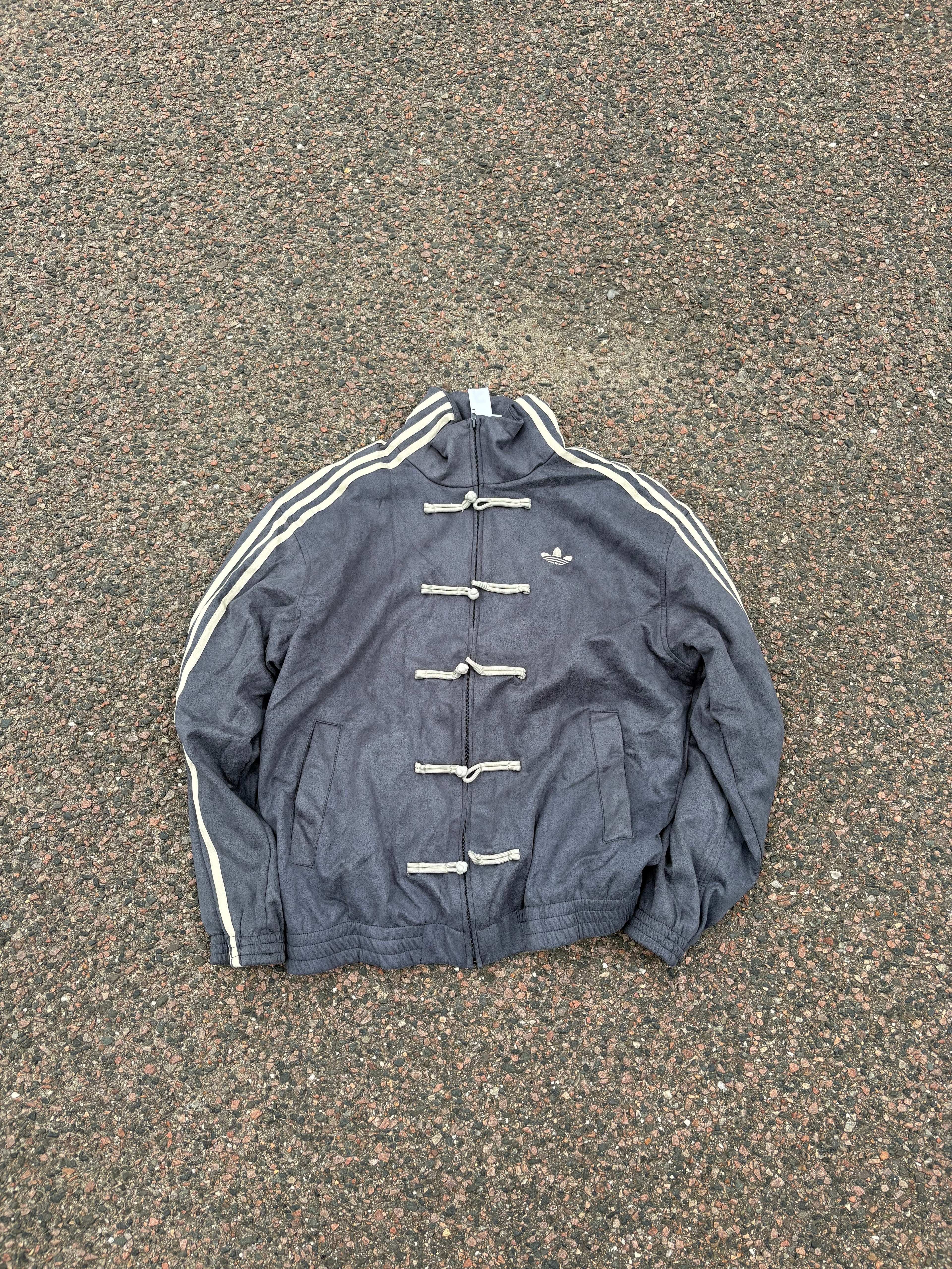 Adidas velour fireman jacket gray