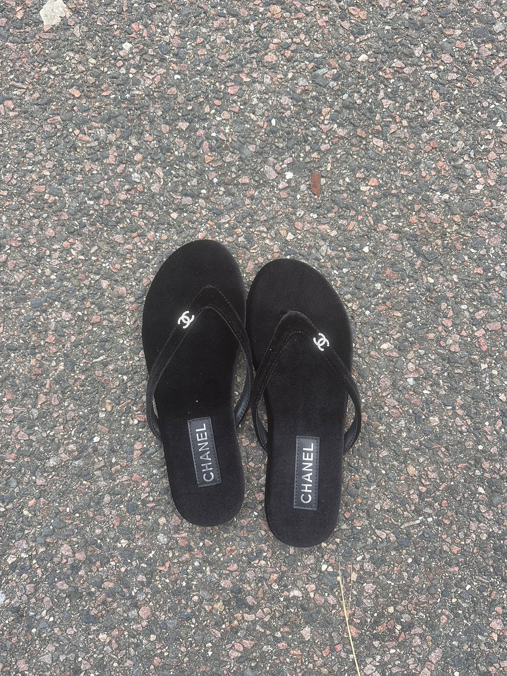 Chanel fur slippers
