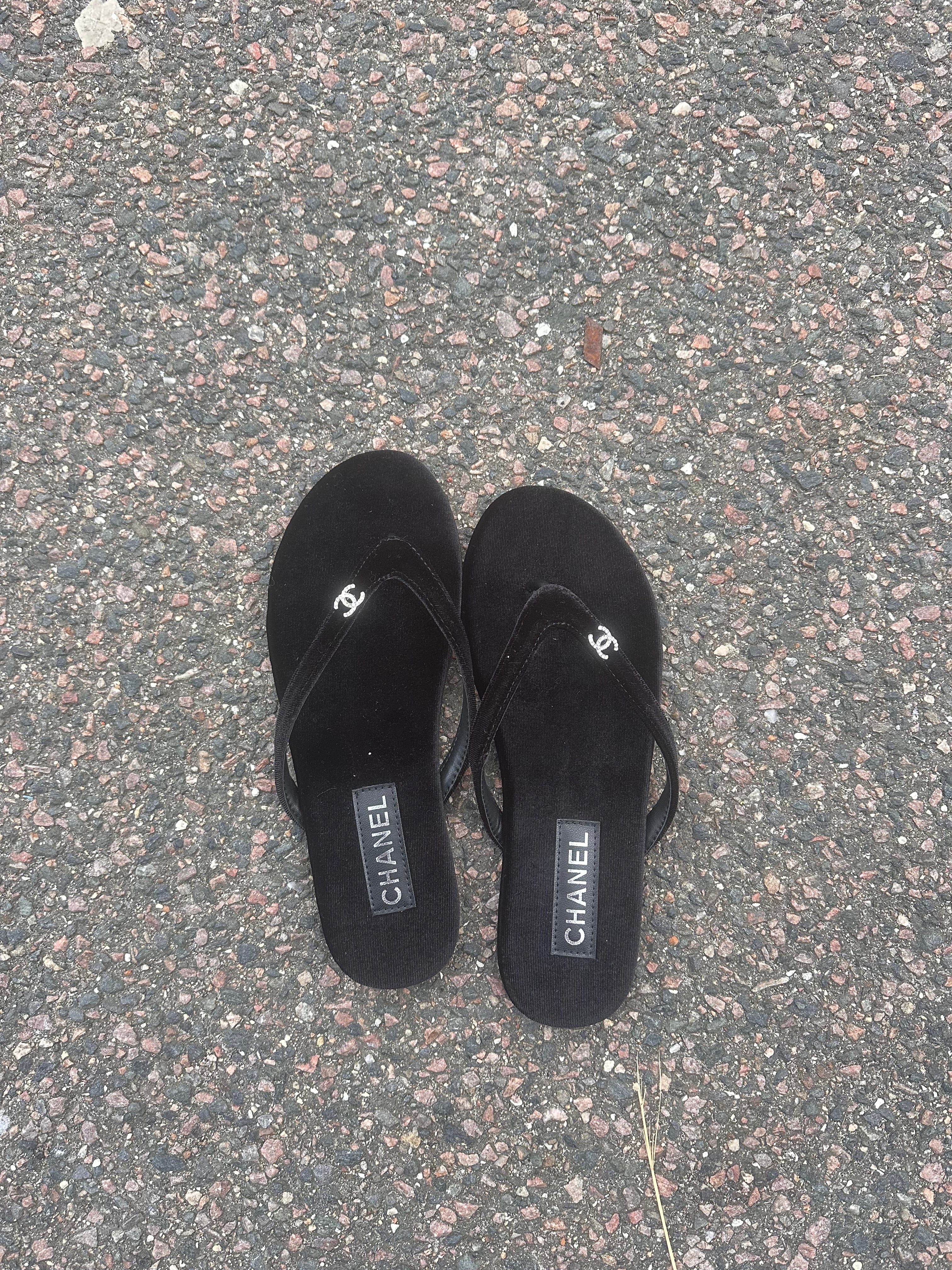 Chanel fur slippers
