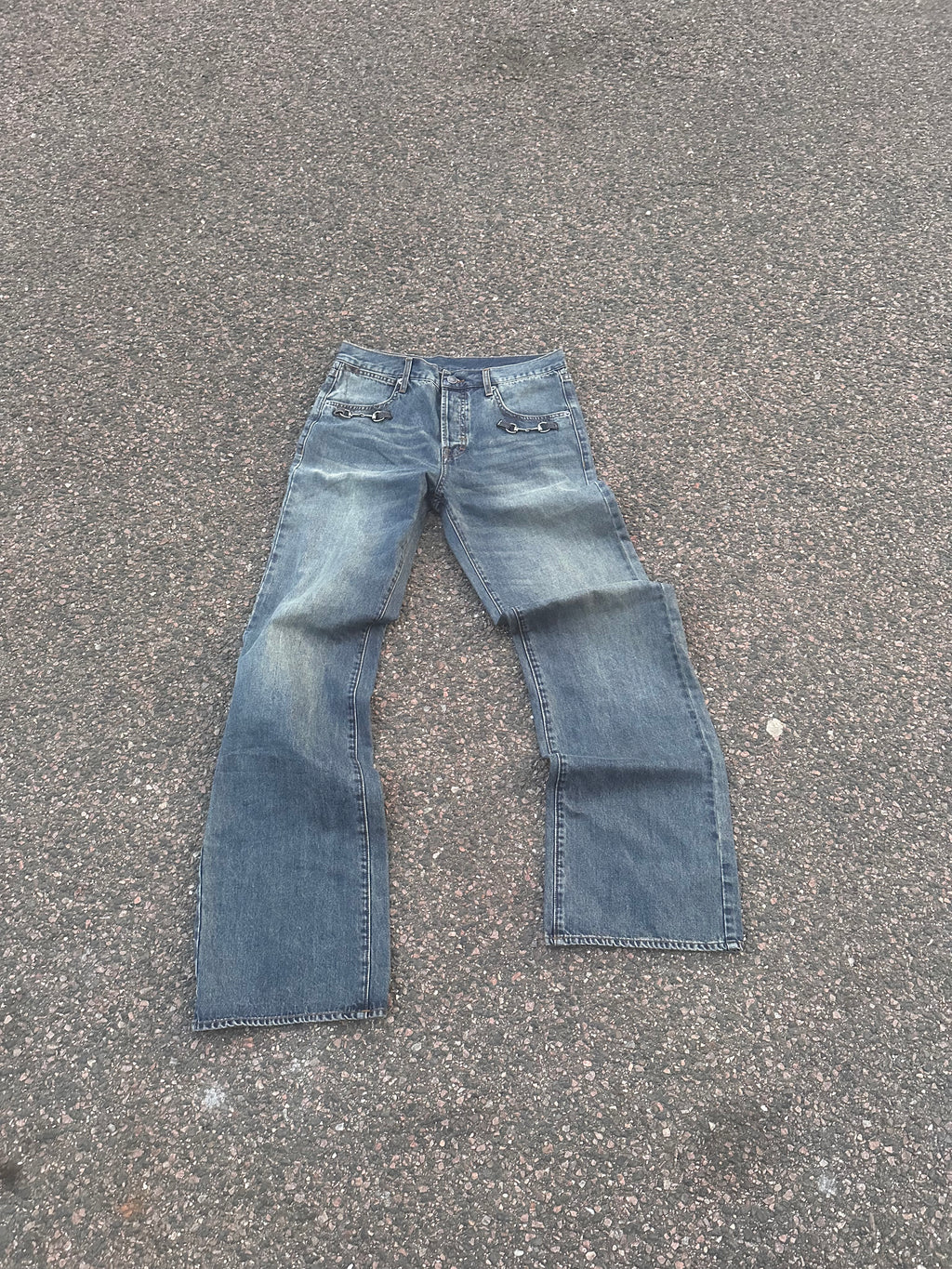 Gucci demna horsebit jeans washed blue