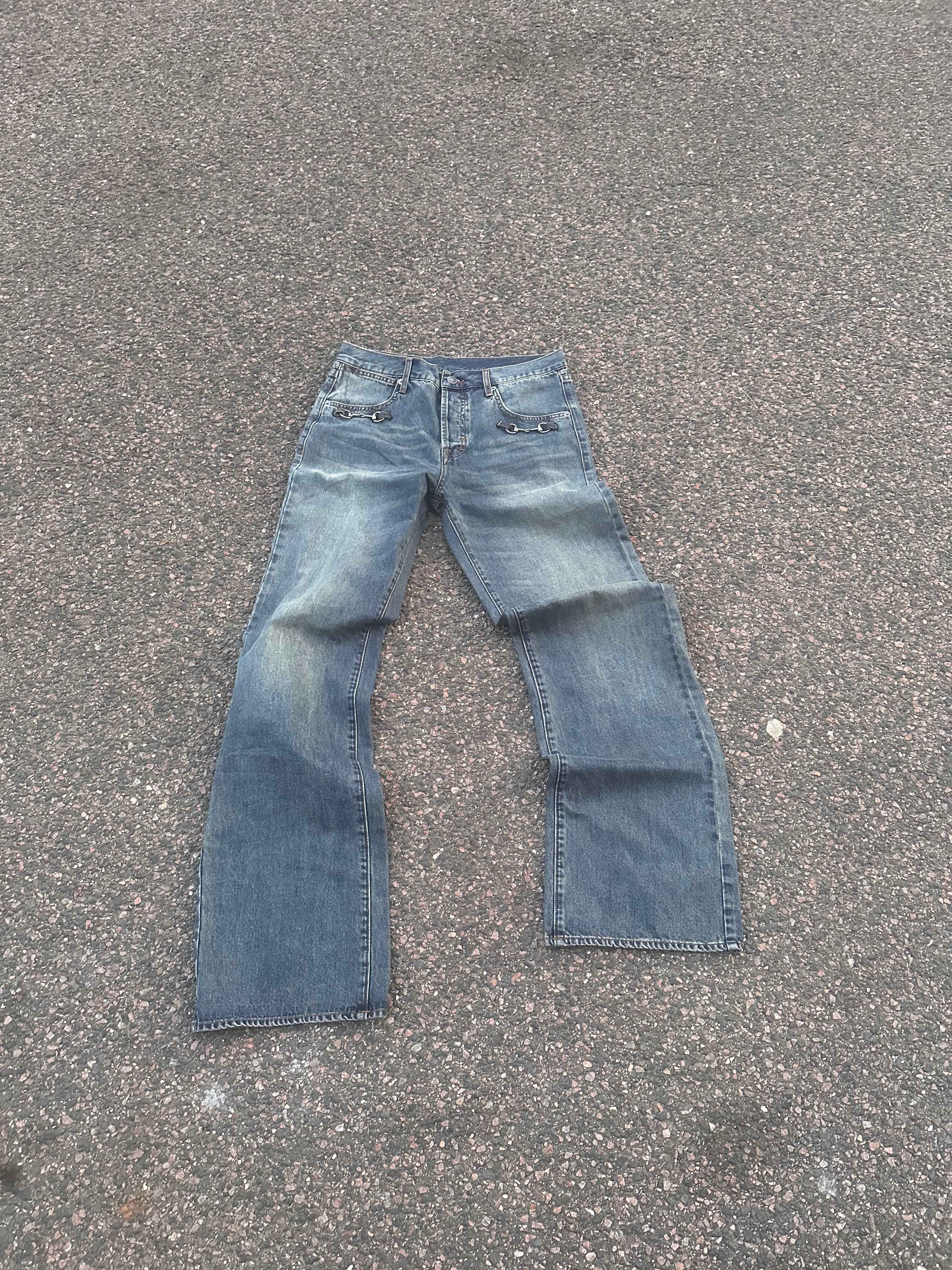 Gucci demna horsebit jeans washed blue