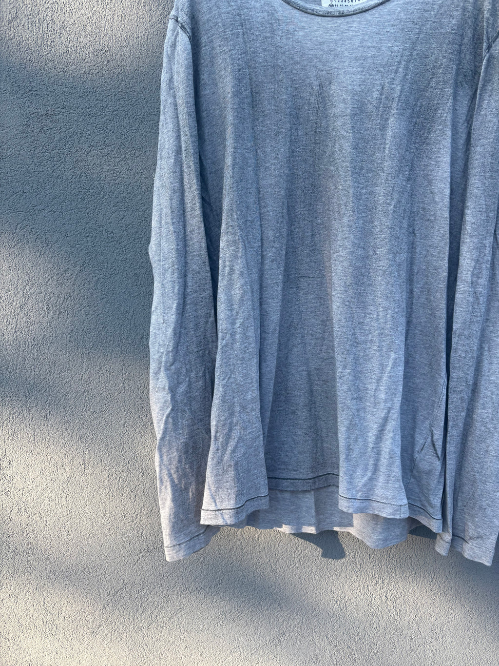 Maison Martin Margiela washed beat up gray long sleeve