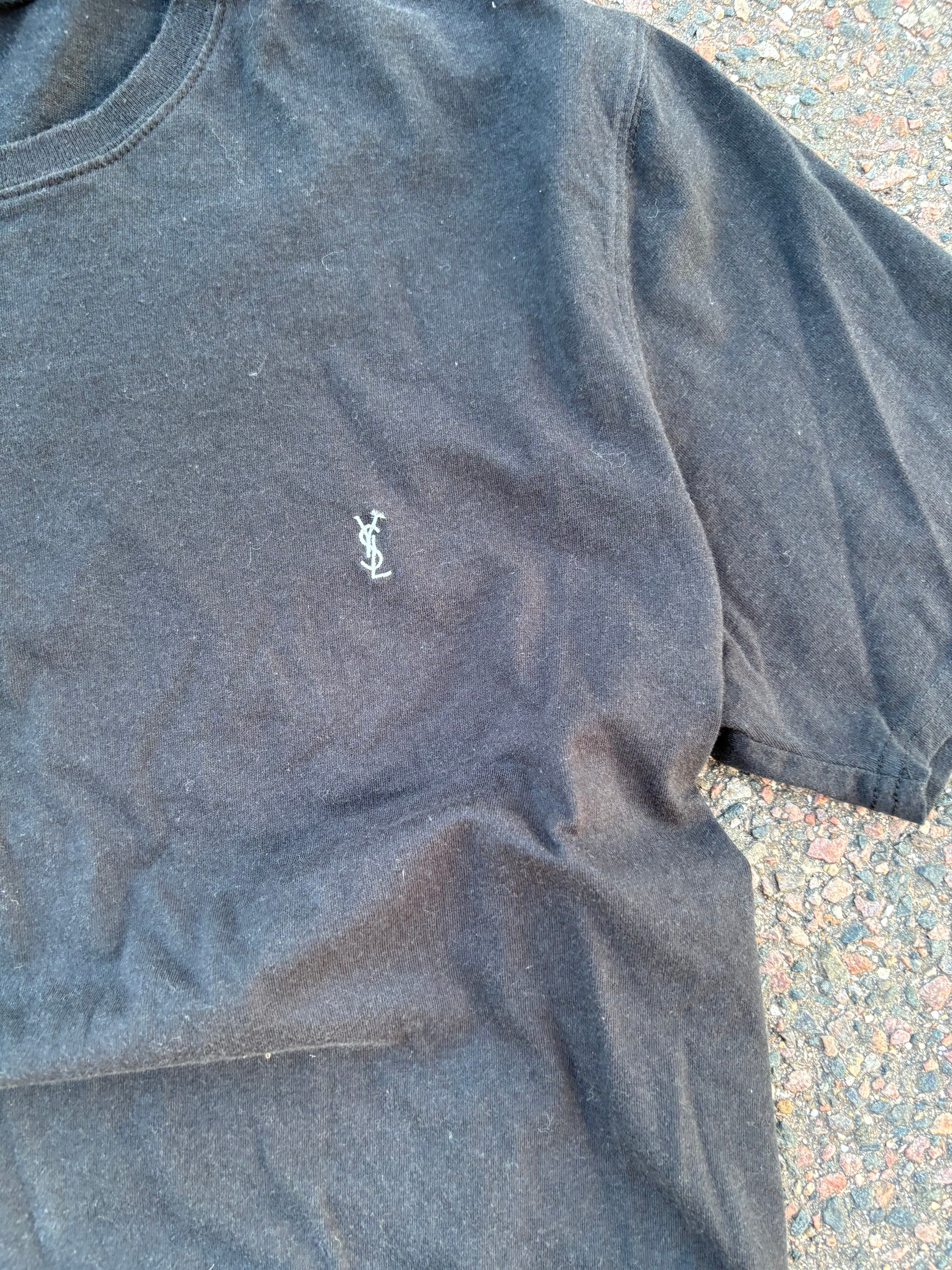 Yves Saint Laurent plain black logo tee
