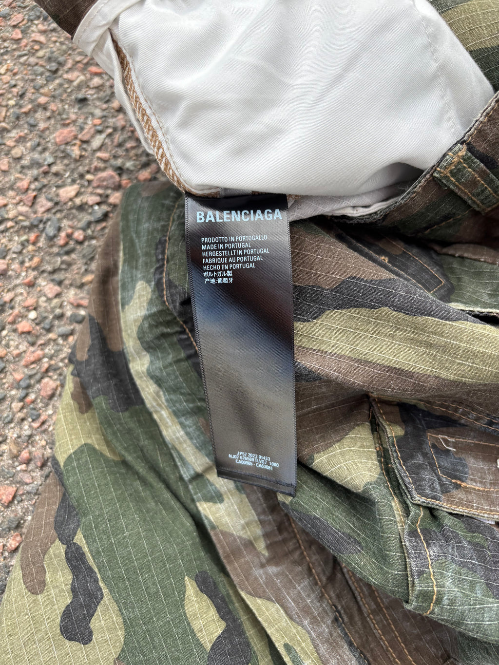 Balenciaga washed Camo cargo pants
