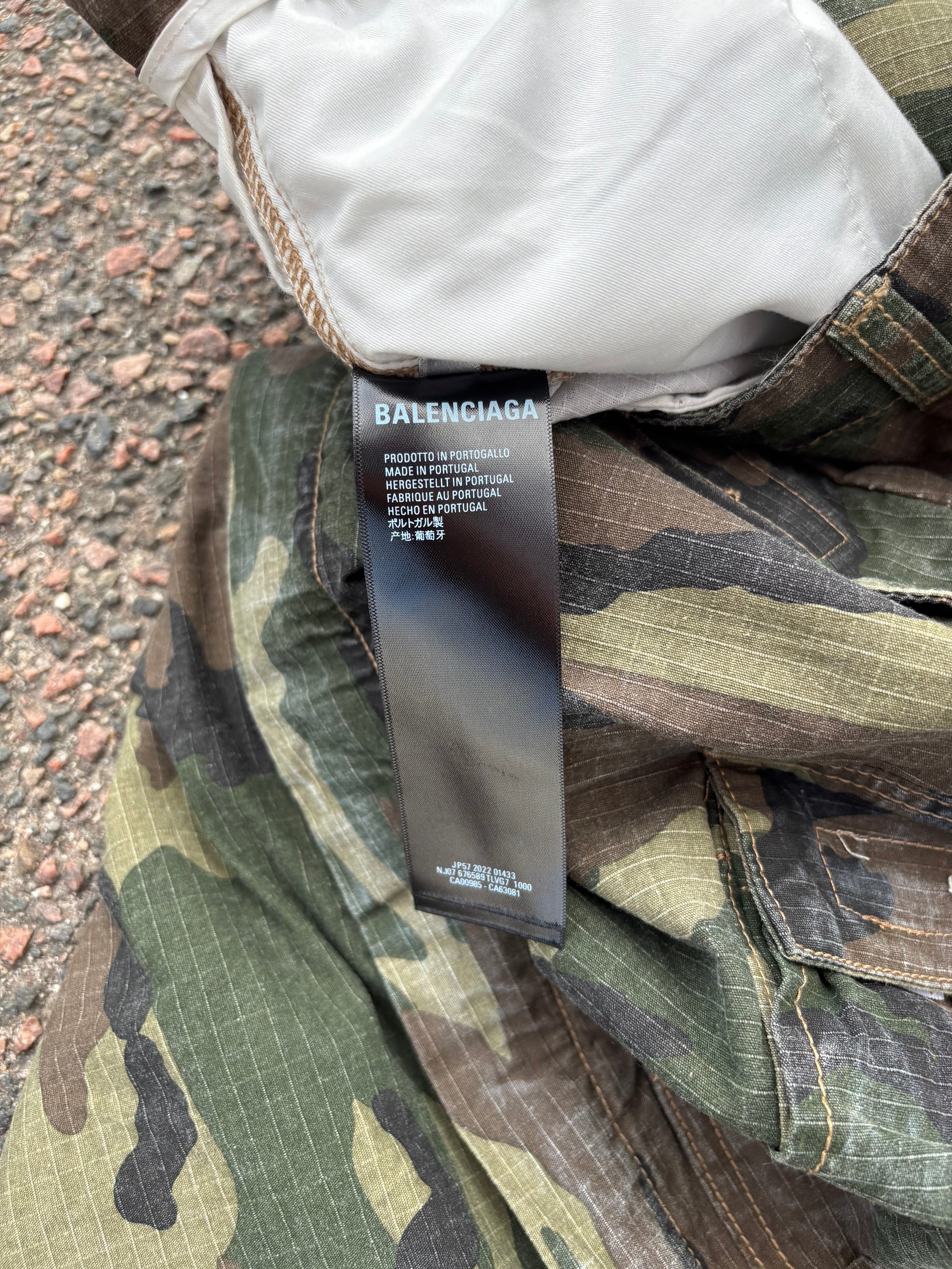 Balenciaga washed Camo cargo pants