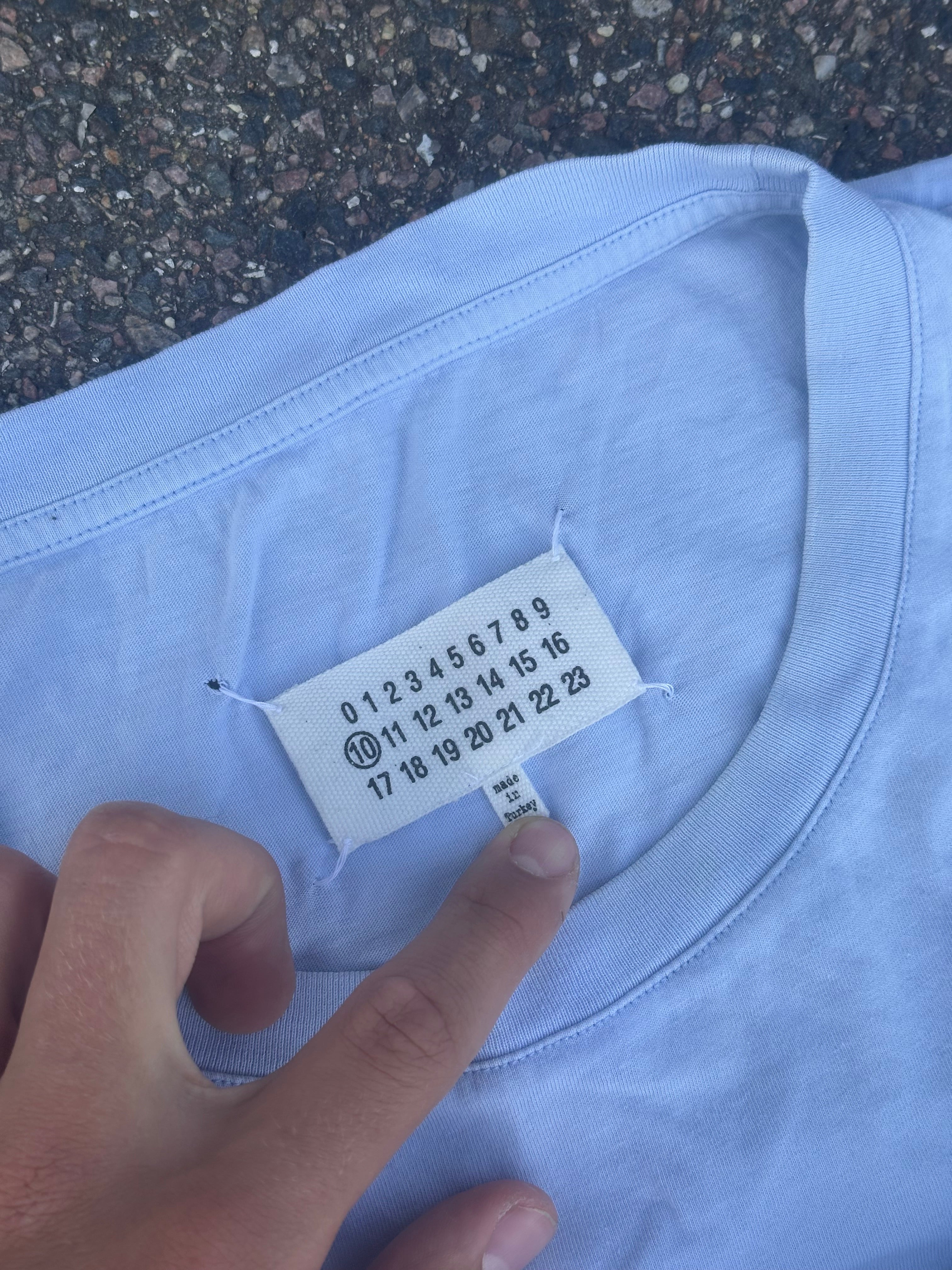 Baby blue maison margiela plain T-Shirt
