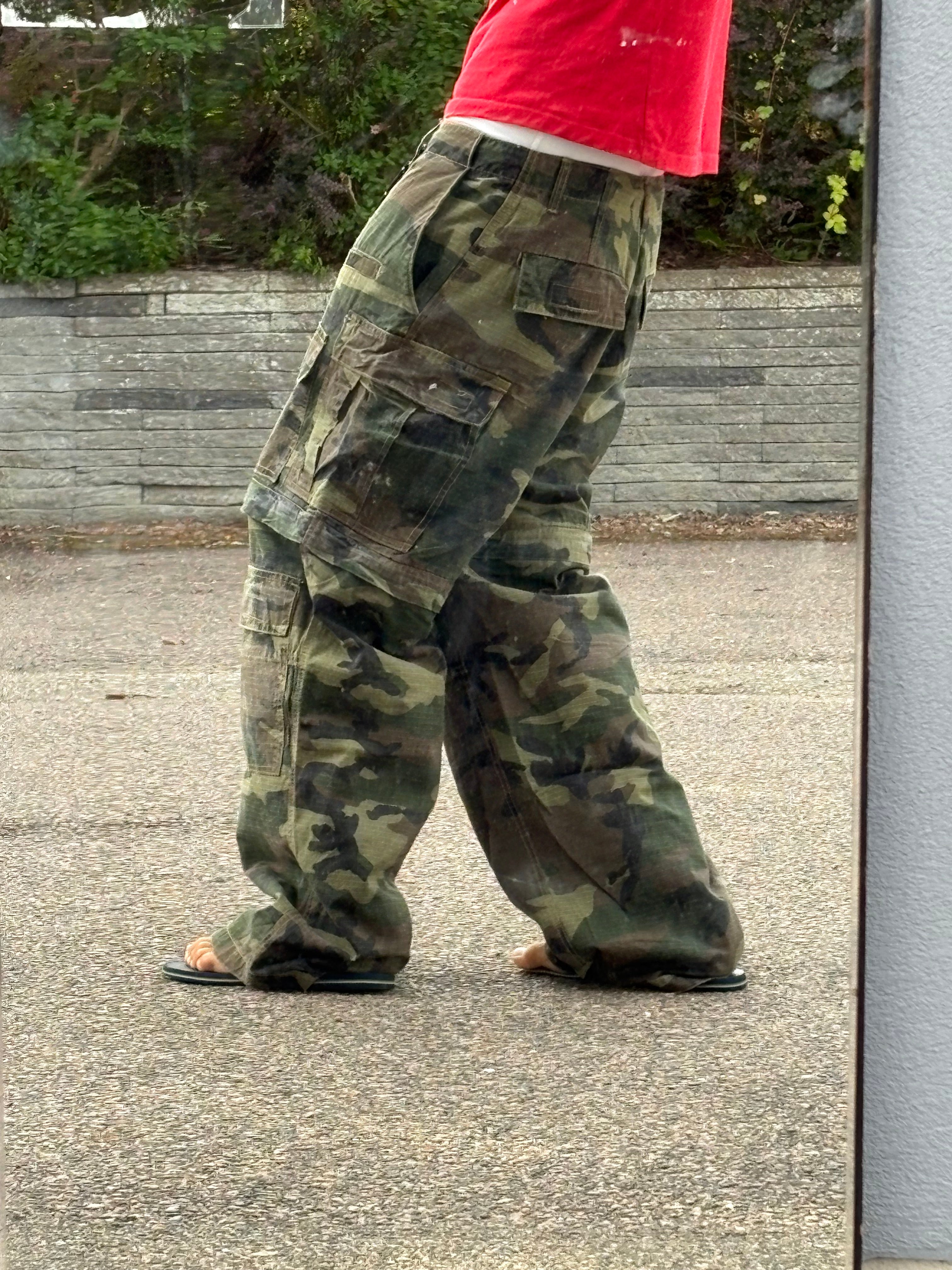 Balenciaga washed Camo cargo pants