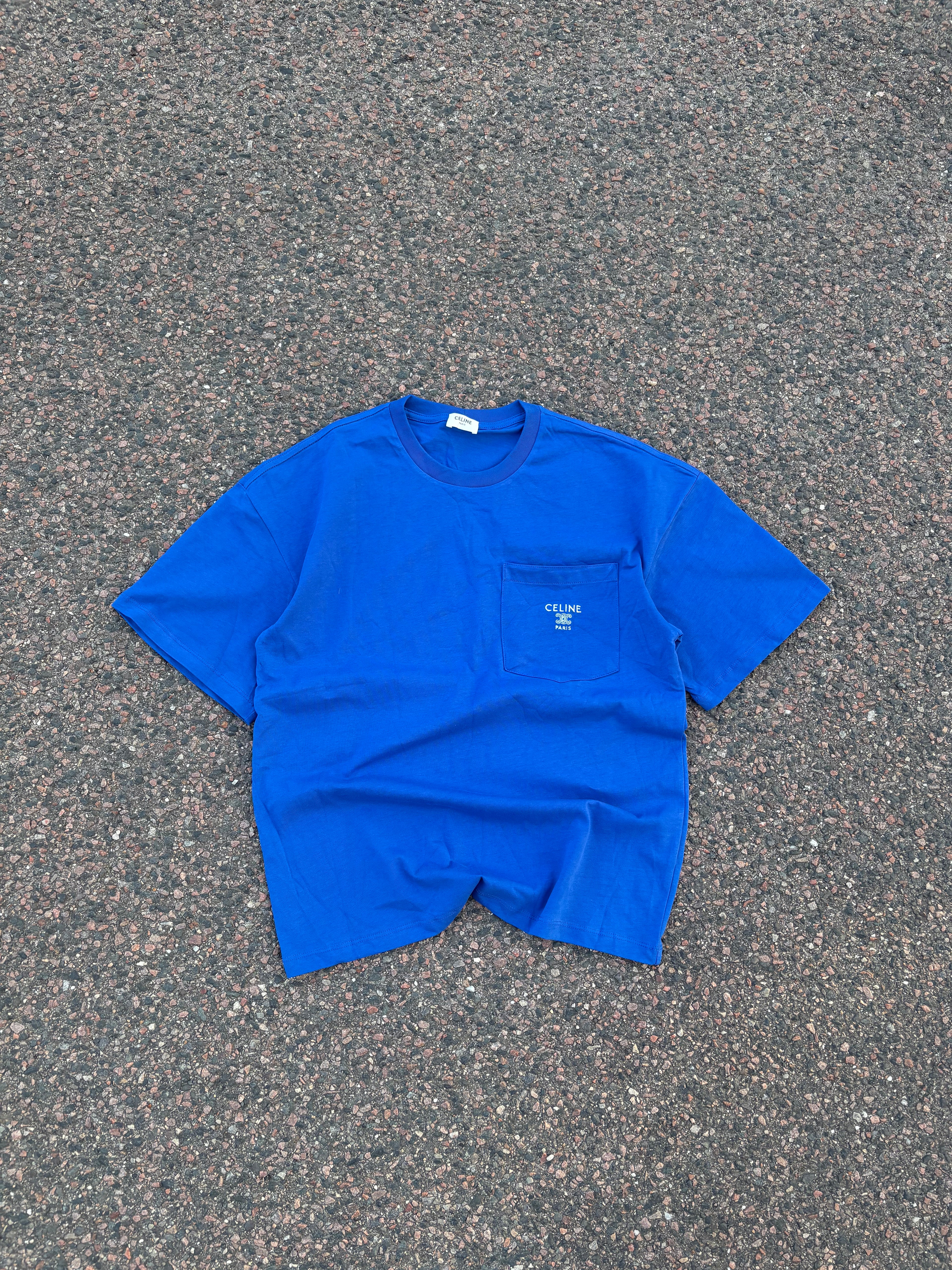 Celine Blue pocket logo tee