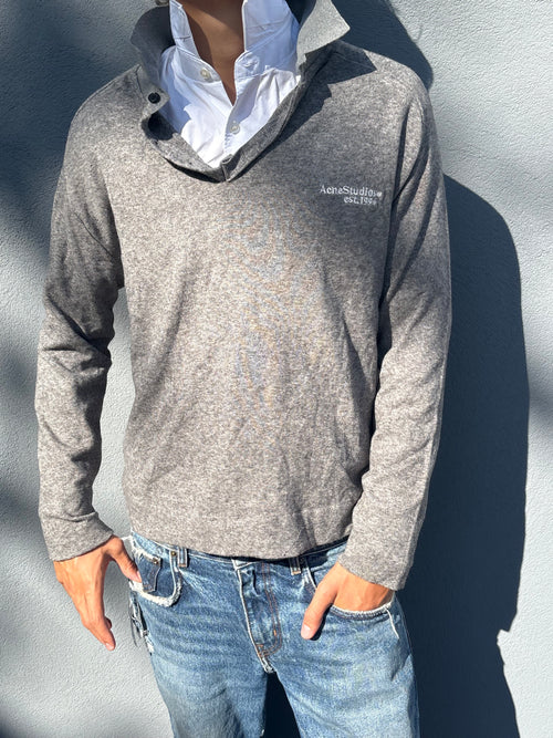 Acne studios gray polo long sleeve