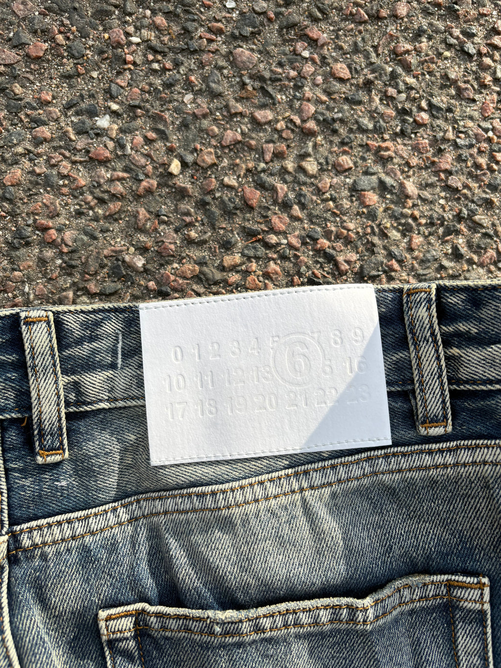 MM6 maison margiela washed bootcut high waist jeans