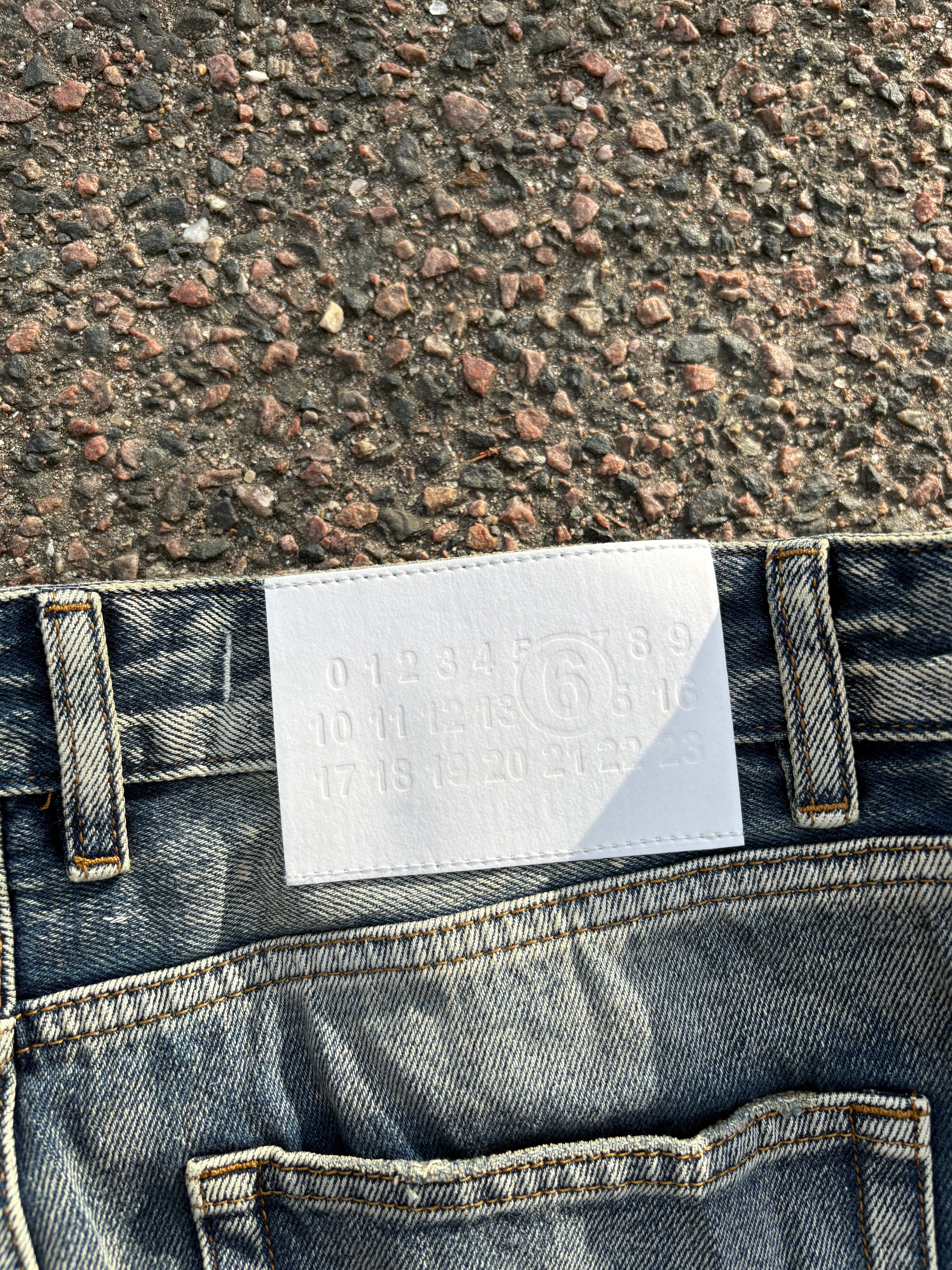 MM6 maison margiela washed bootcut high waist jeans