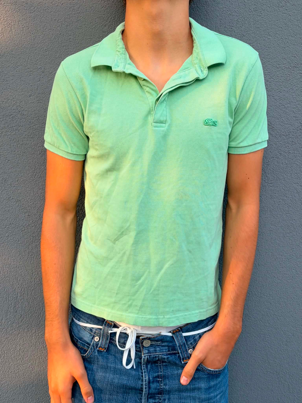 Vintage Mint green Lacoste slim fit polo