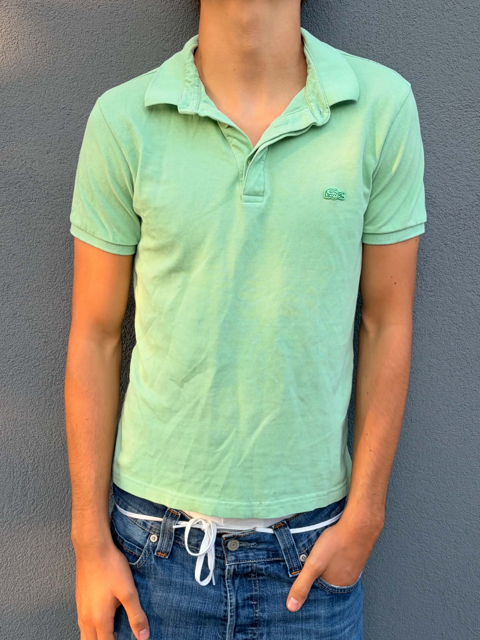 Vintage Mint green Lacoste slim fit polo