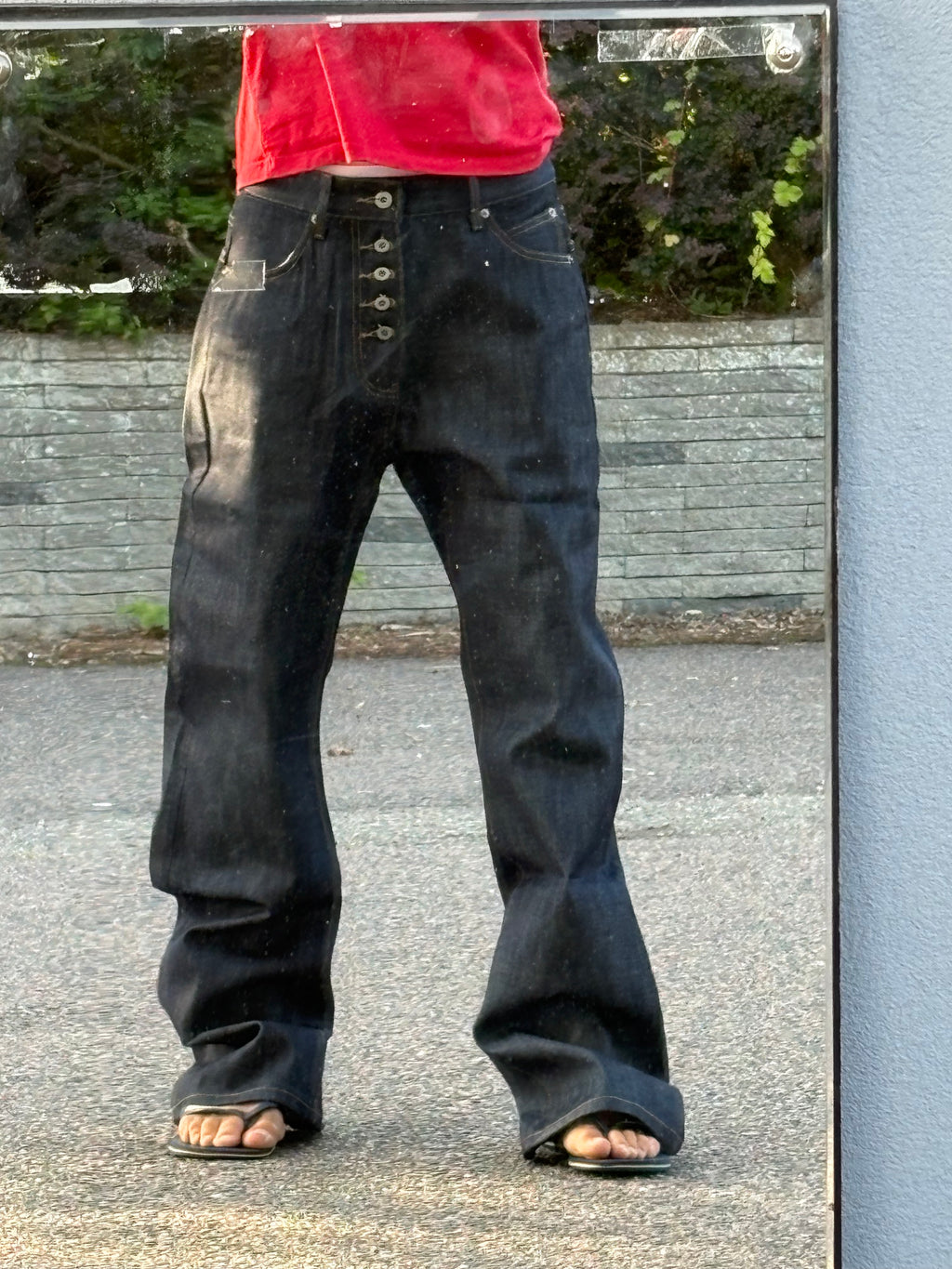 No Faith Studios Selvedge bootcut jeans (M)