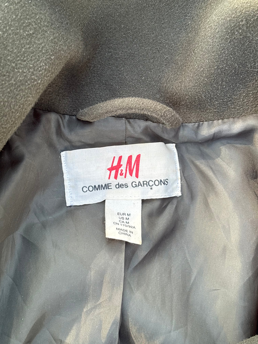 2008 H&M X Comme des garcons peacoat green