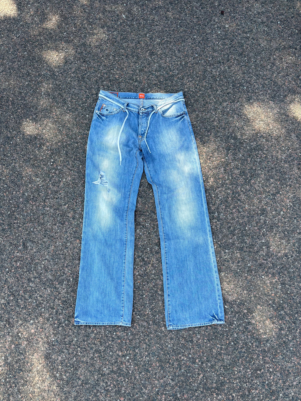 Vintage 1990s bootcut Hugo boss distressed blue jeans