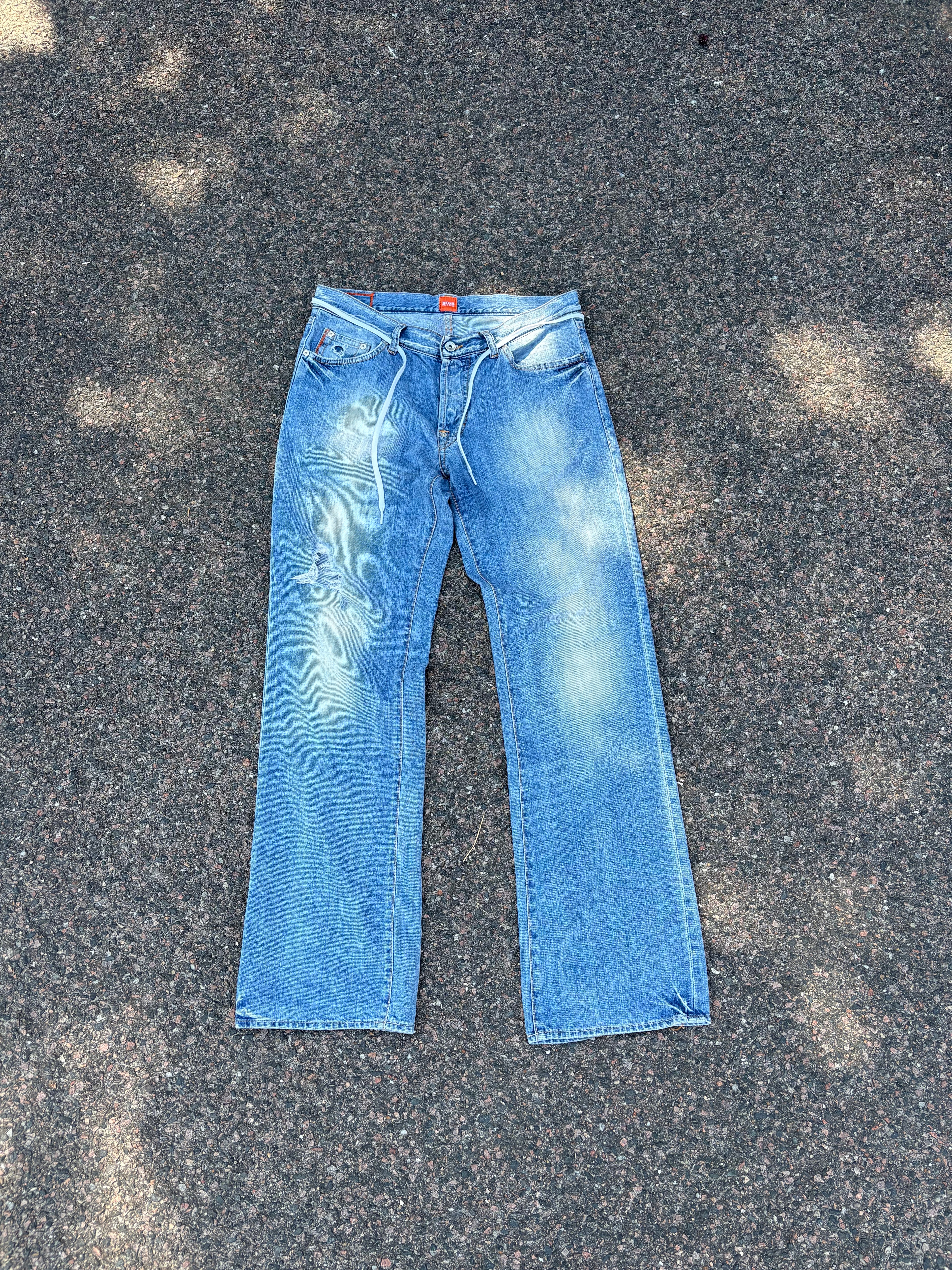 Vintage 1990s bootcut Hugo boss distressed blue jeans