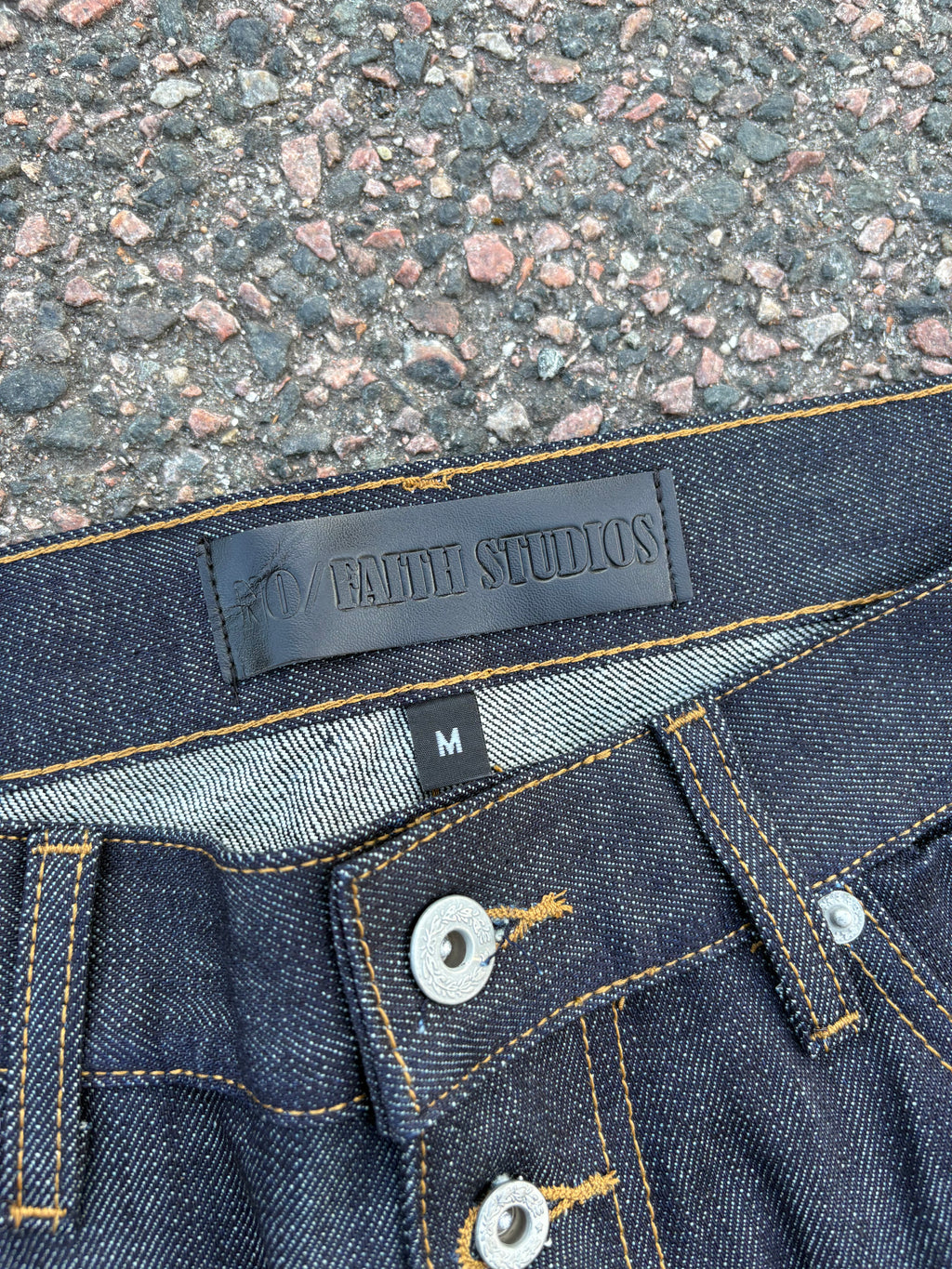 No Faith Studios Selvedge bootcut jeans (M)