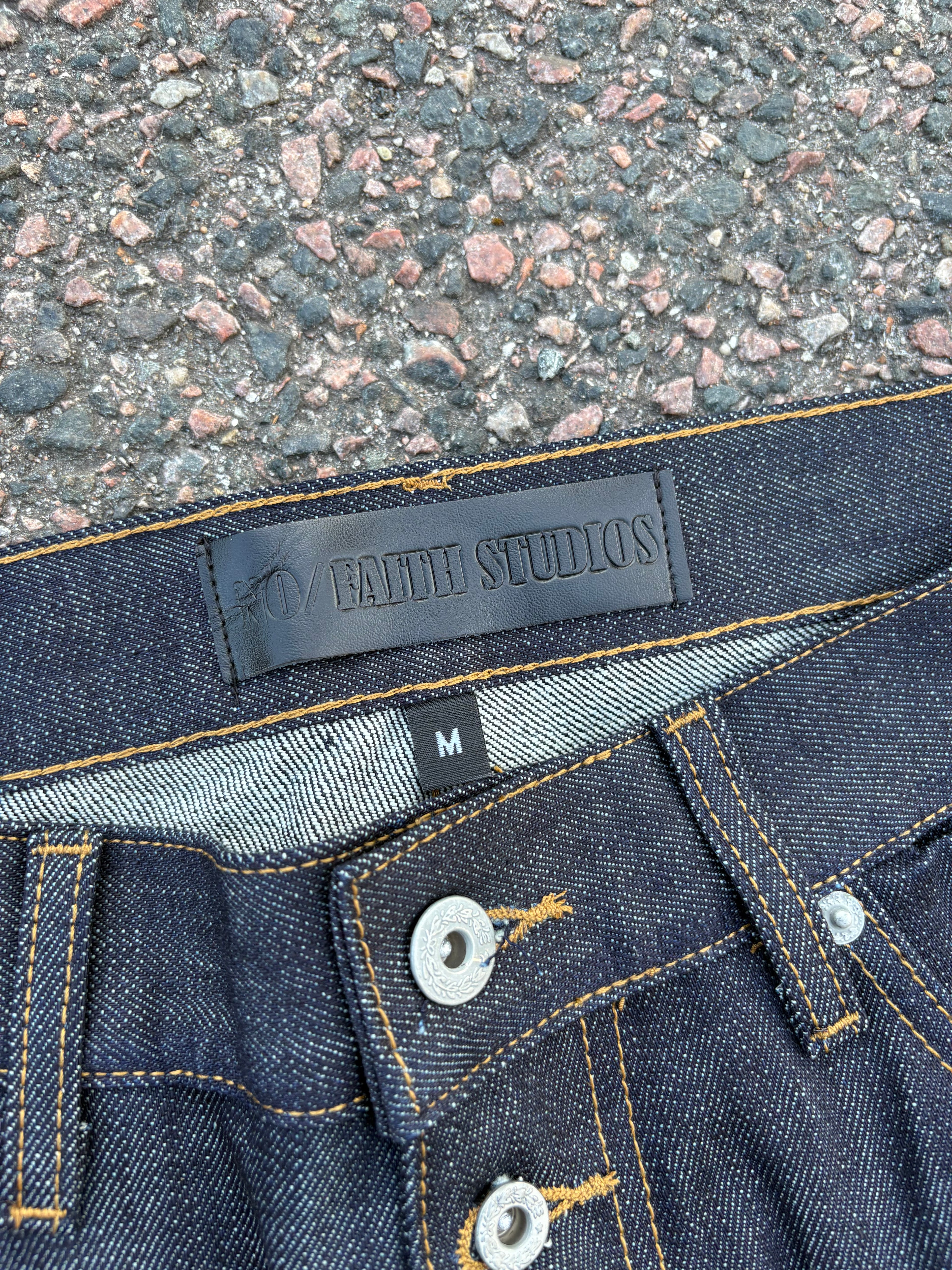 No Faith Studios Selvedge bootcut jeans (M)