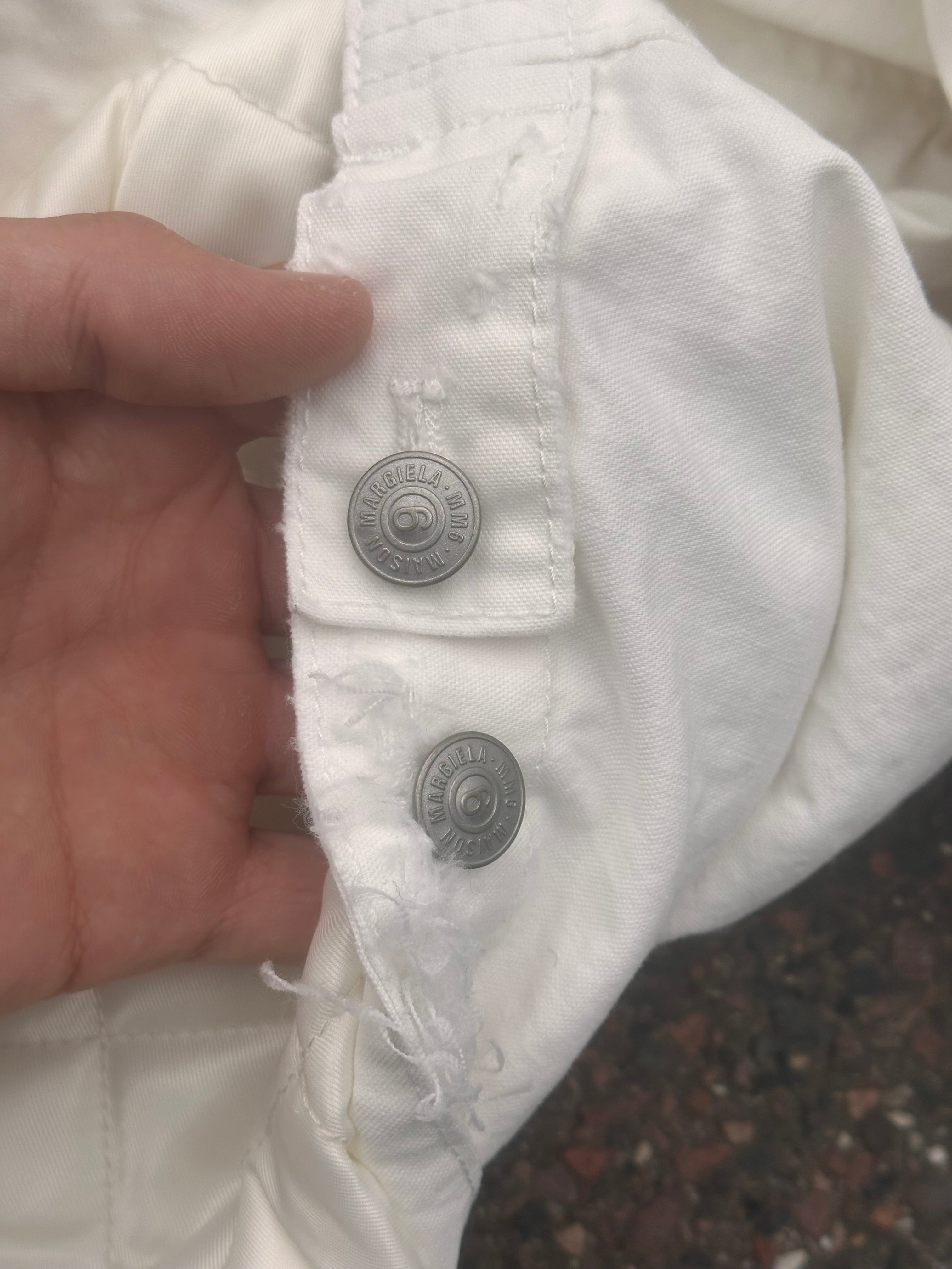 MM6 Maison Margiela white distressed warm jacket