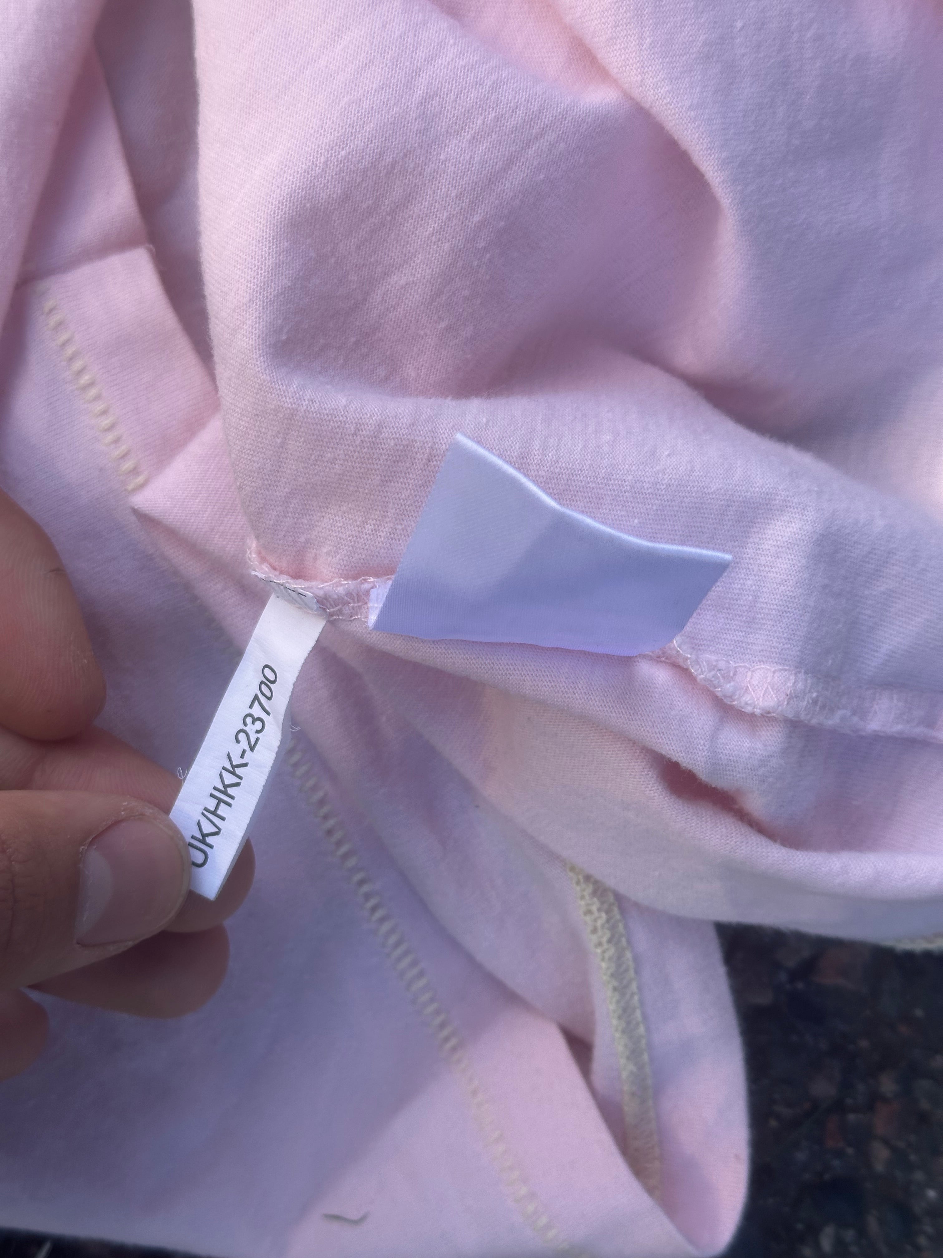 Pink Yves Saint Laurent logo t shirt
