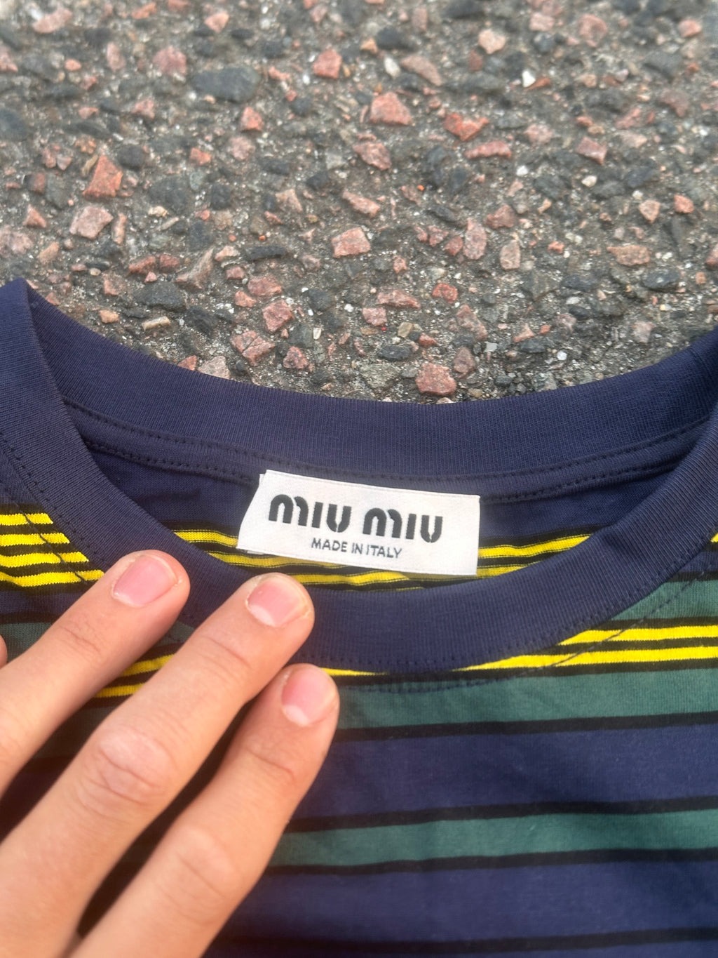 Miu miu striped SS25 pocket tee