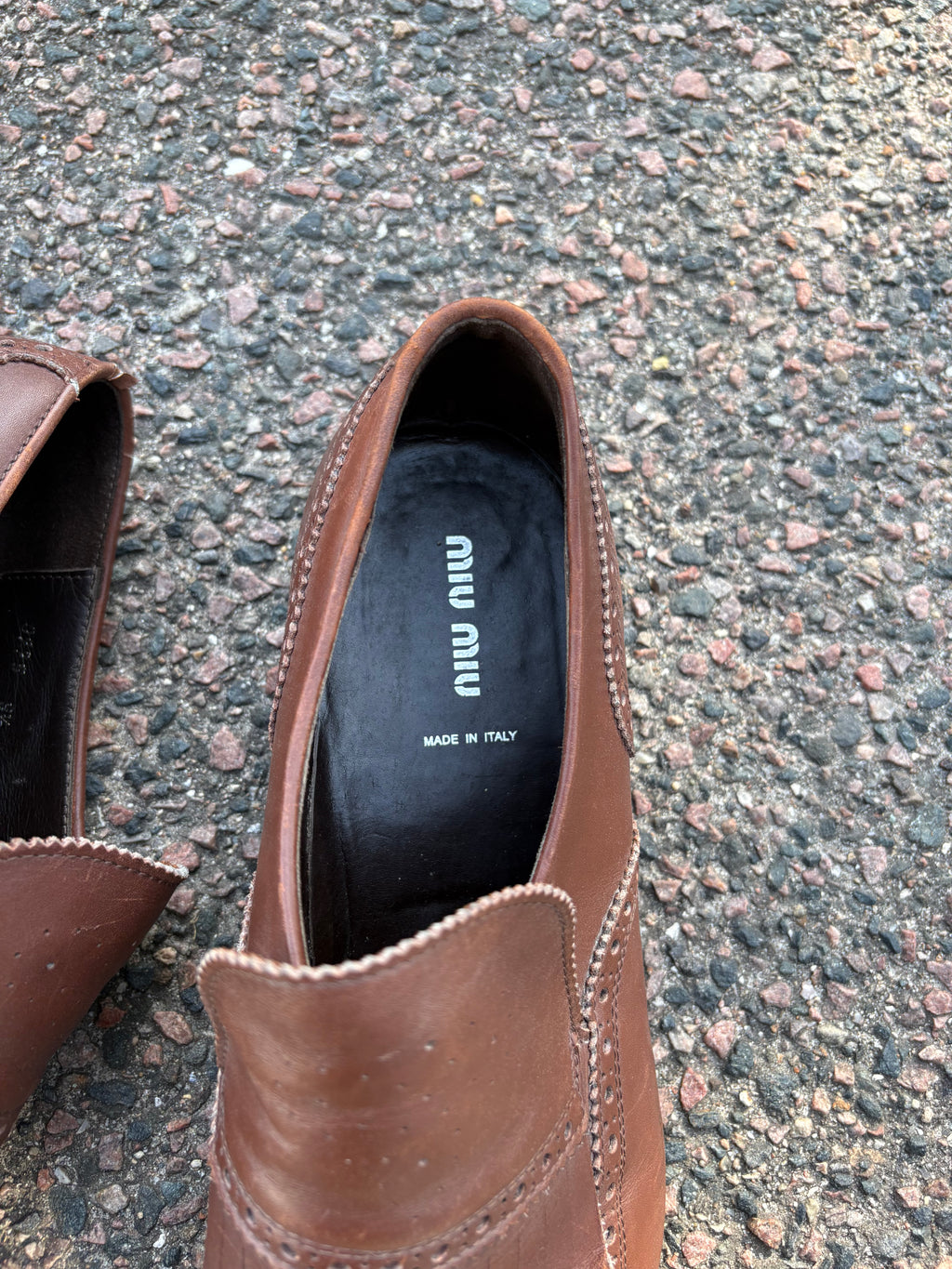Miu miu shuffle loafers brown