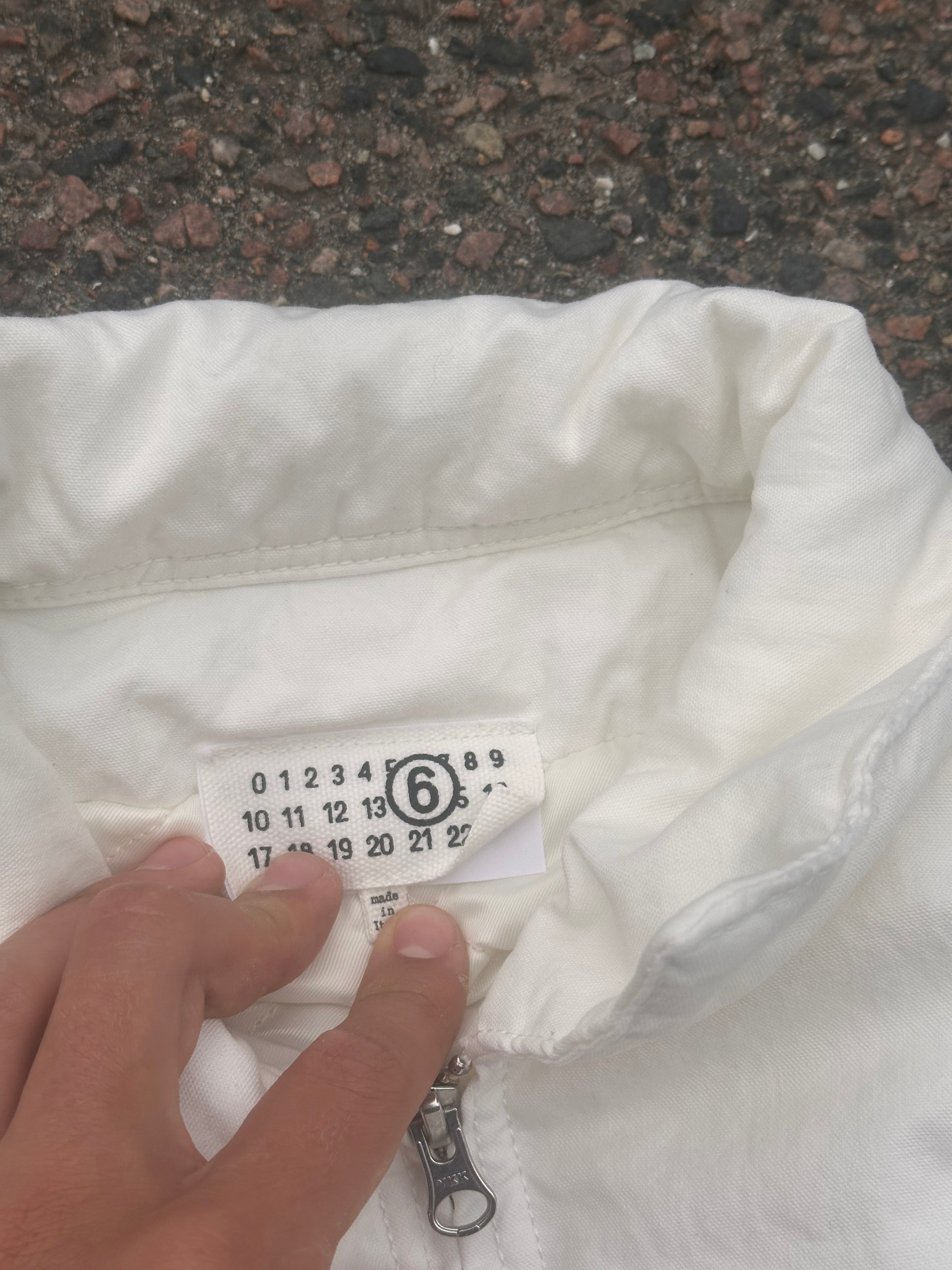 MM6 Maison Margiela white distressed warm jacket