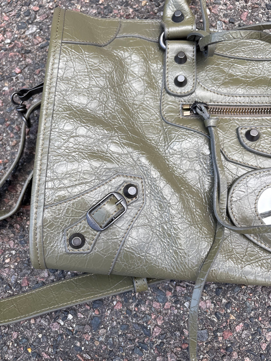 Balenciaga le city bag Dark green