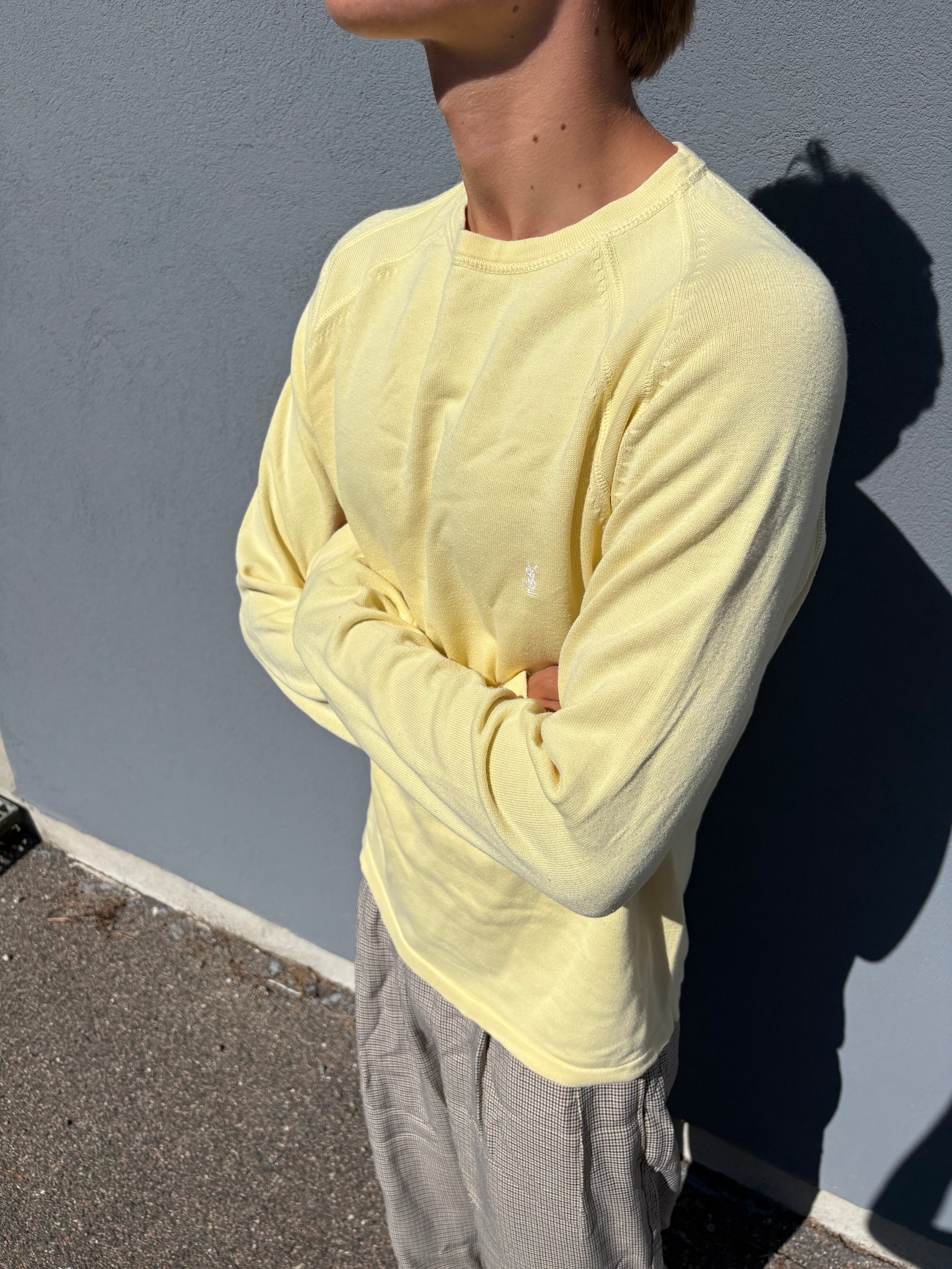 Vintage 2000s Yves Saint Laurent yellow summer sweater