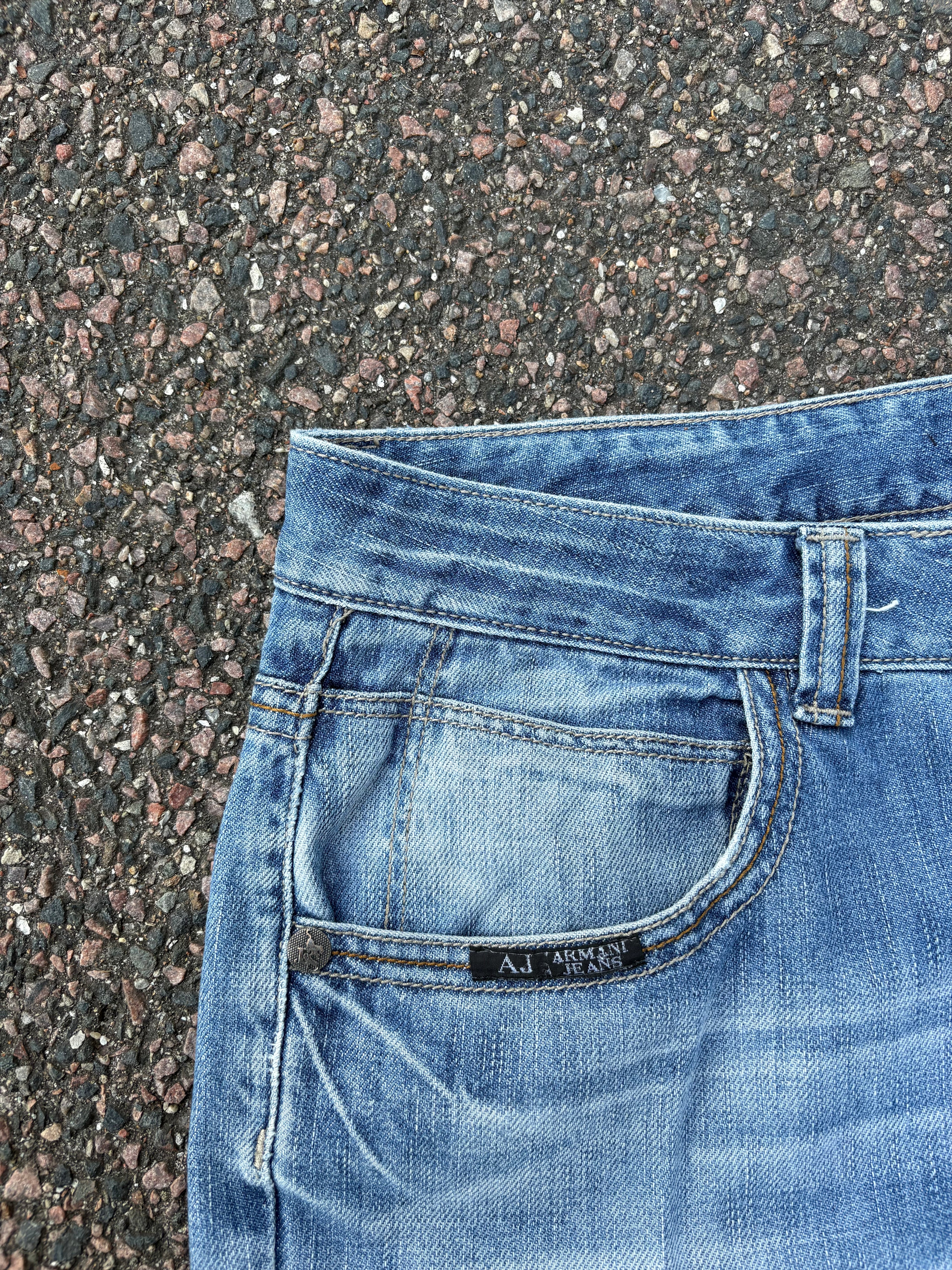 Straight fit/baggy vintage 1990s faded Armani jeans