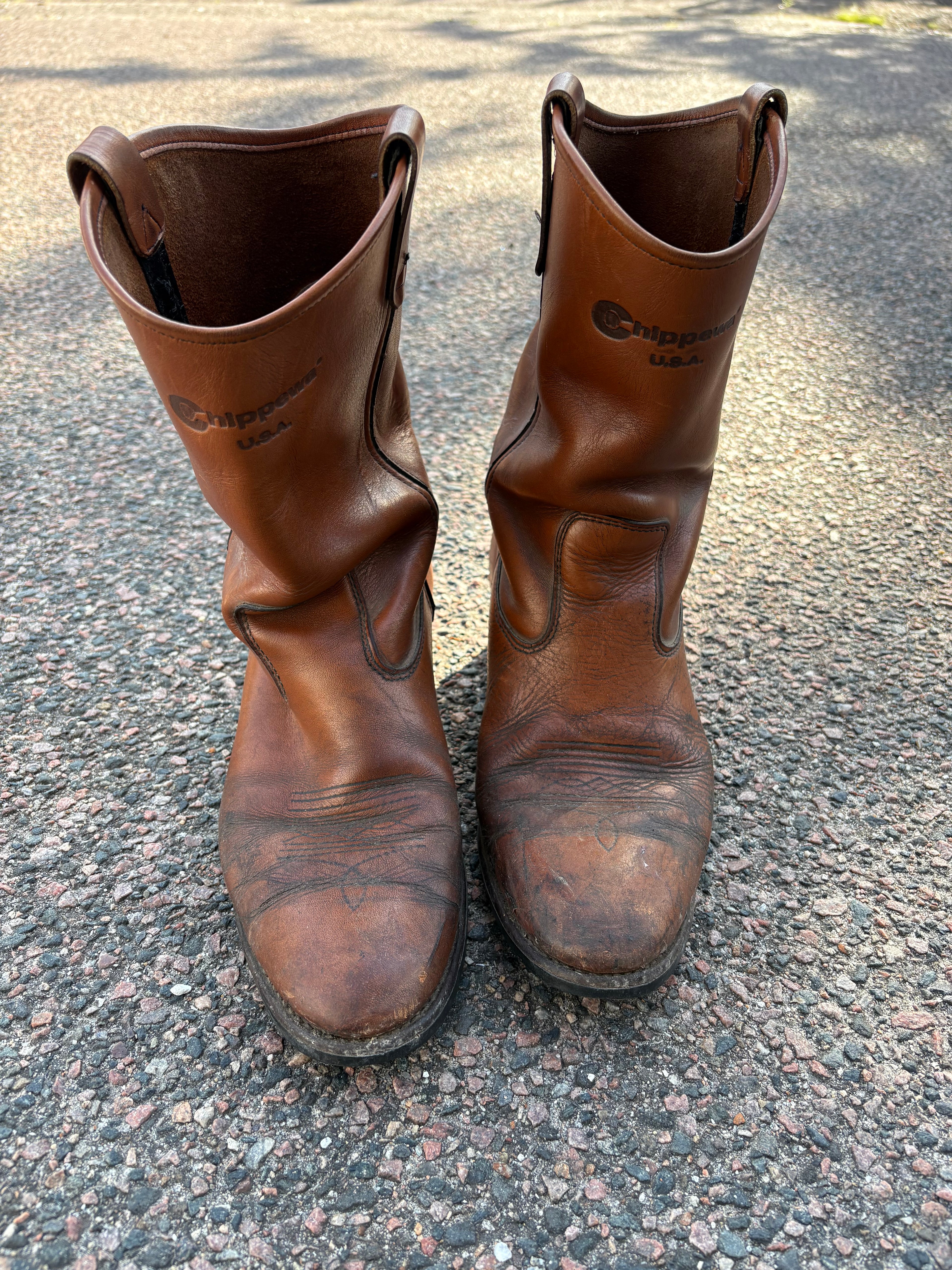 Vintage 1980s chippewa brown cowboy boots