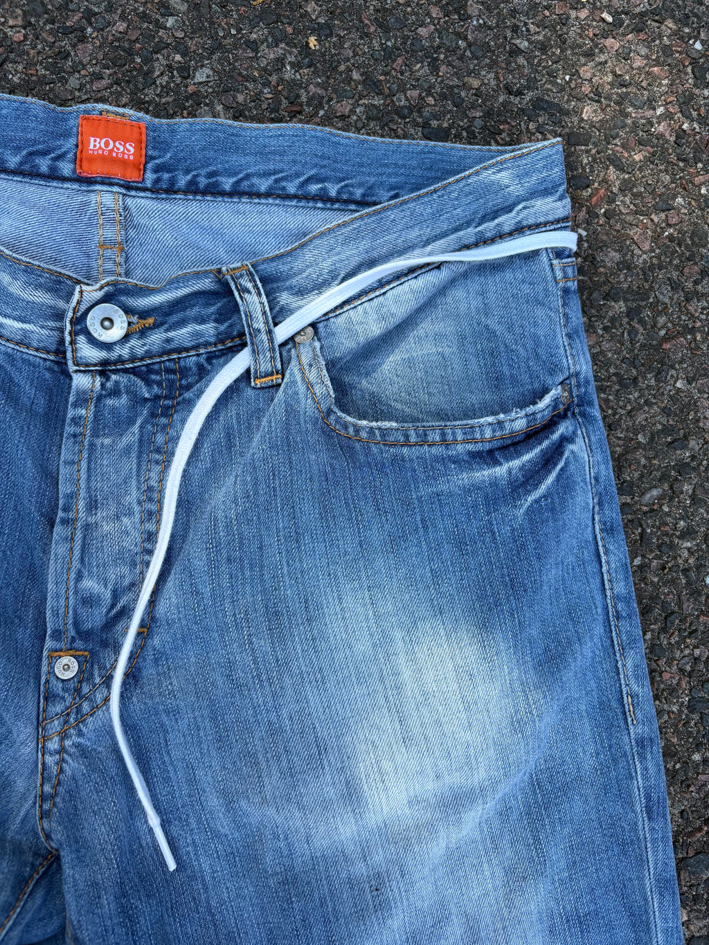 Vintage 1990s bootcut Hugo boss distressed blue jeans