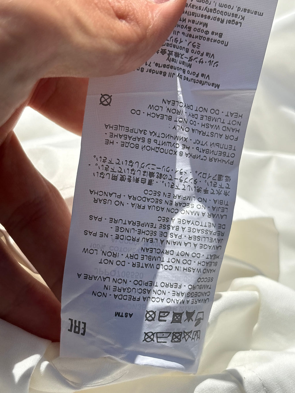 Jil Sander White rain coat