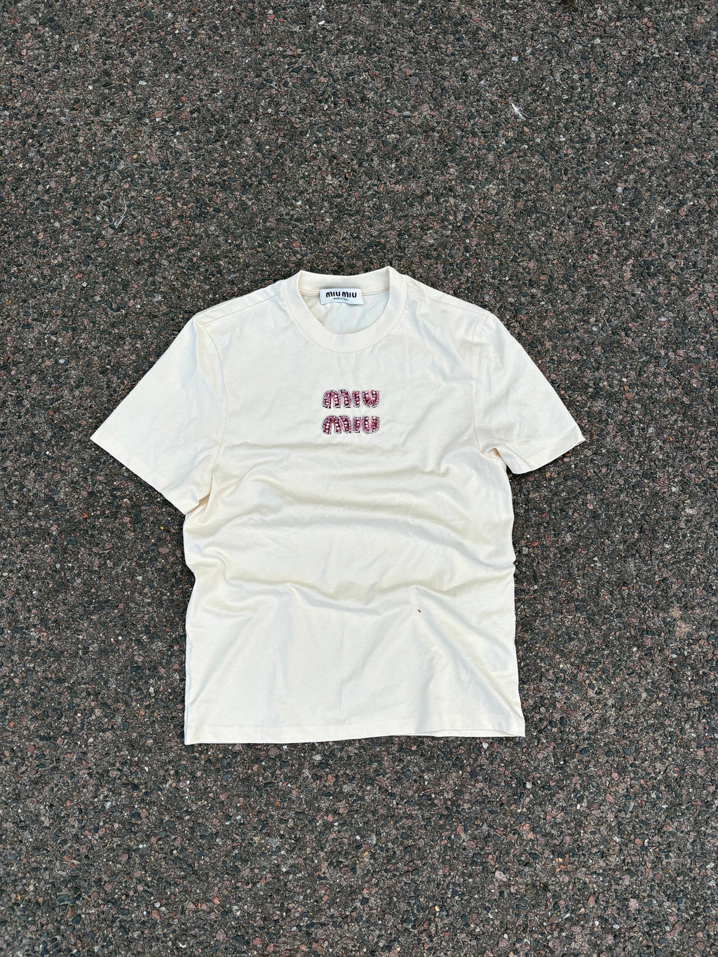 Miu Miu Pearl tee beige
