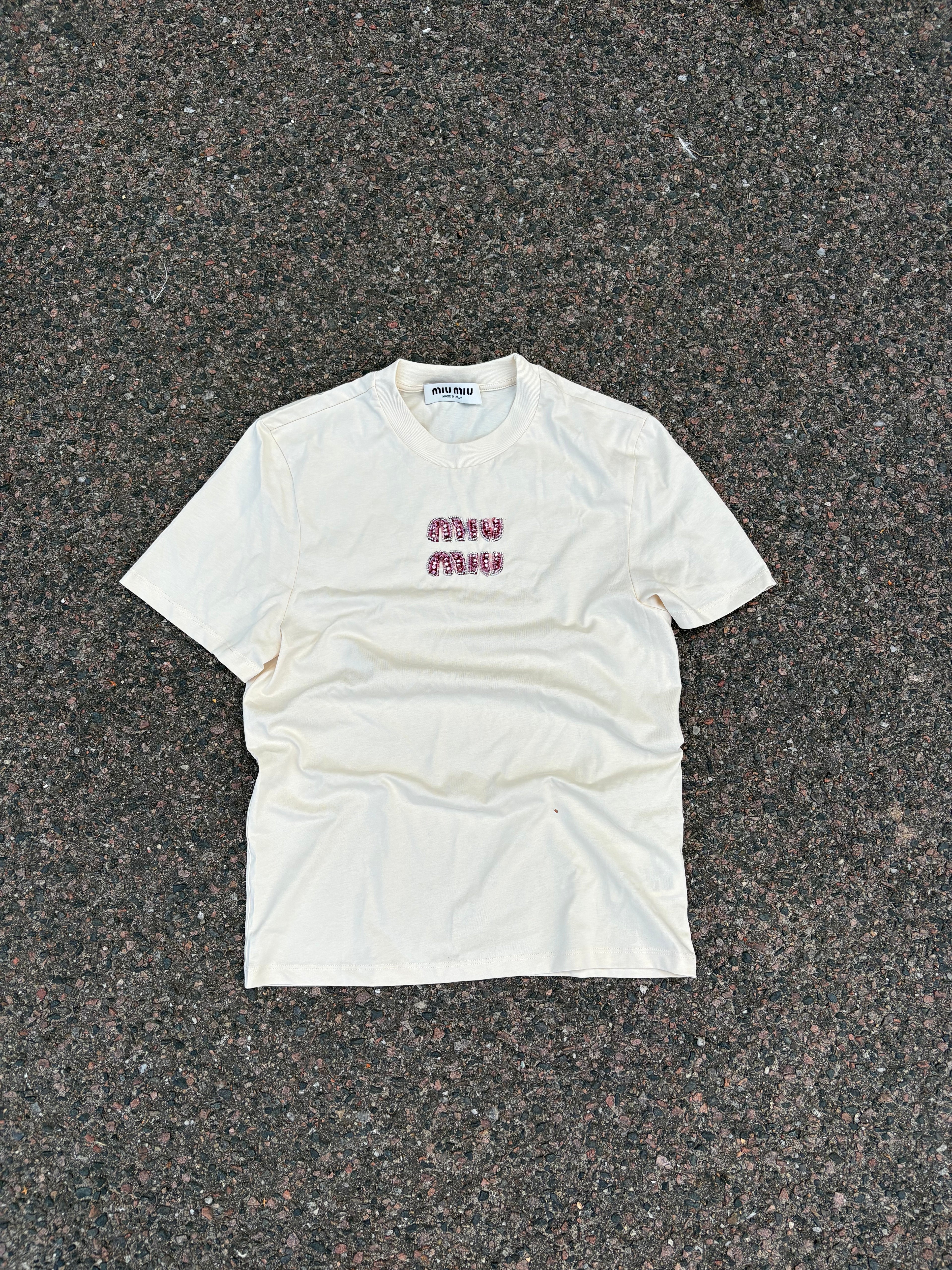 Miu Miu Pearl tee beige