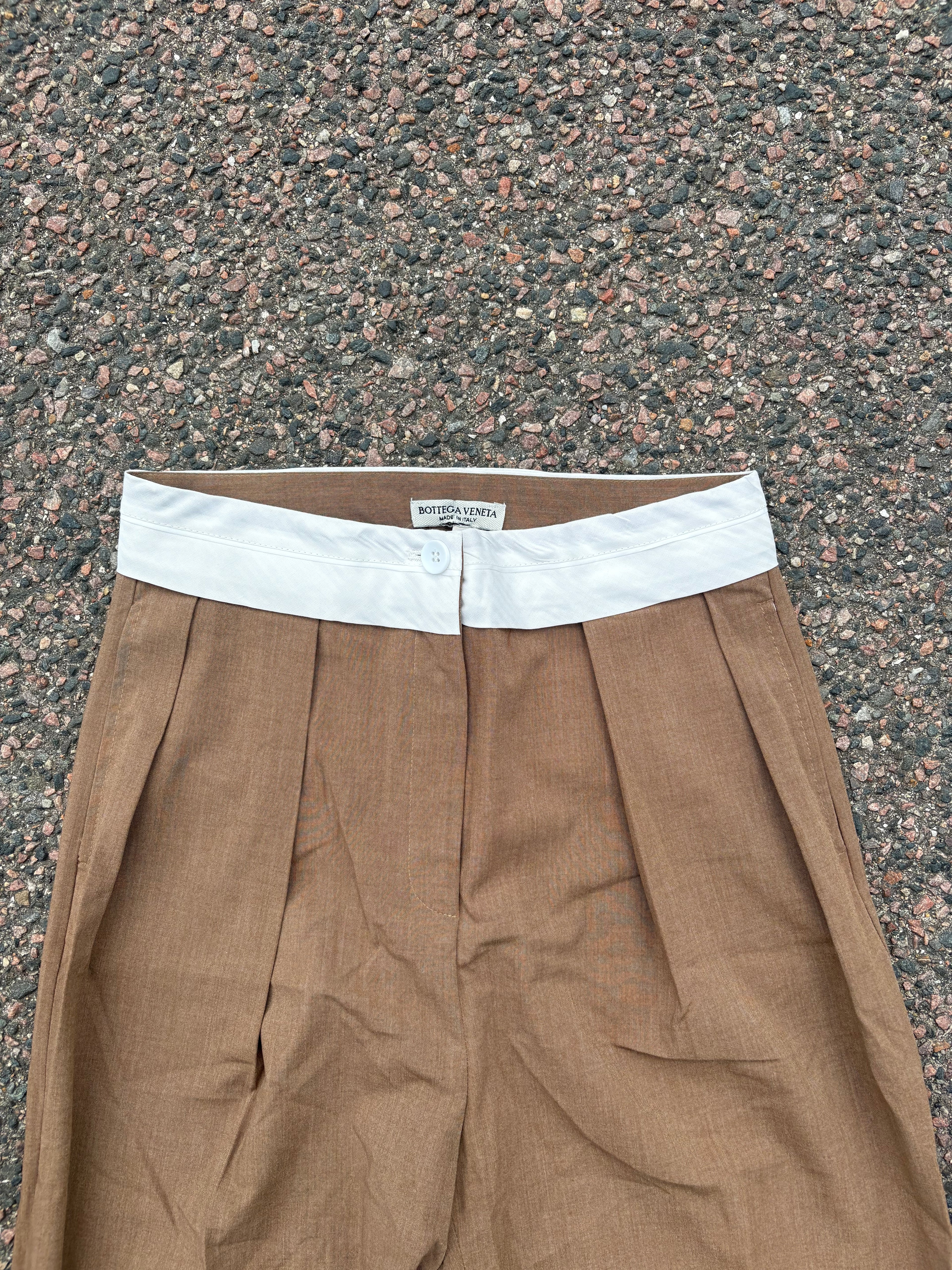 Bottega Veneta White waistband suit pants