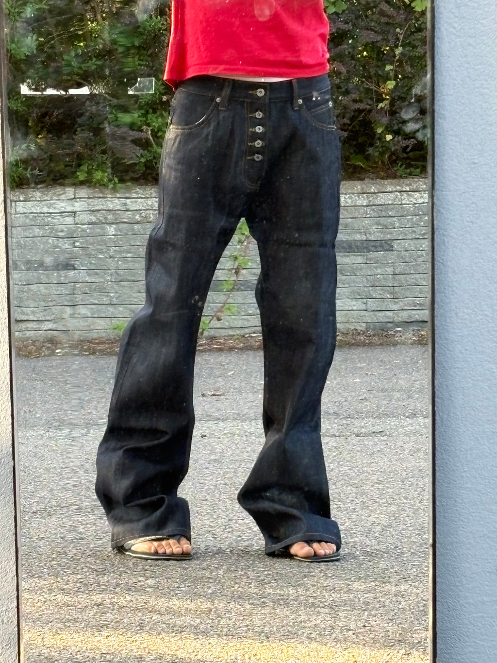 No Faith Studios Selvedge bootcut jeans (M)