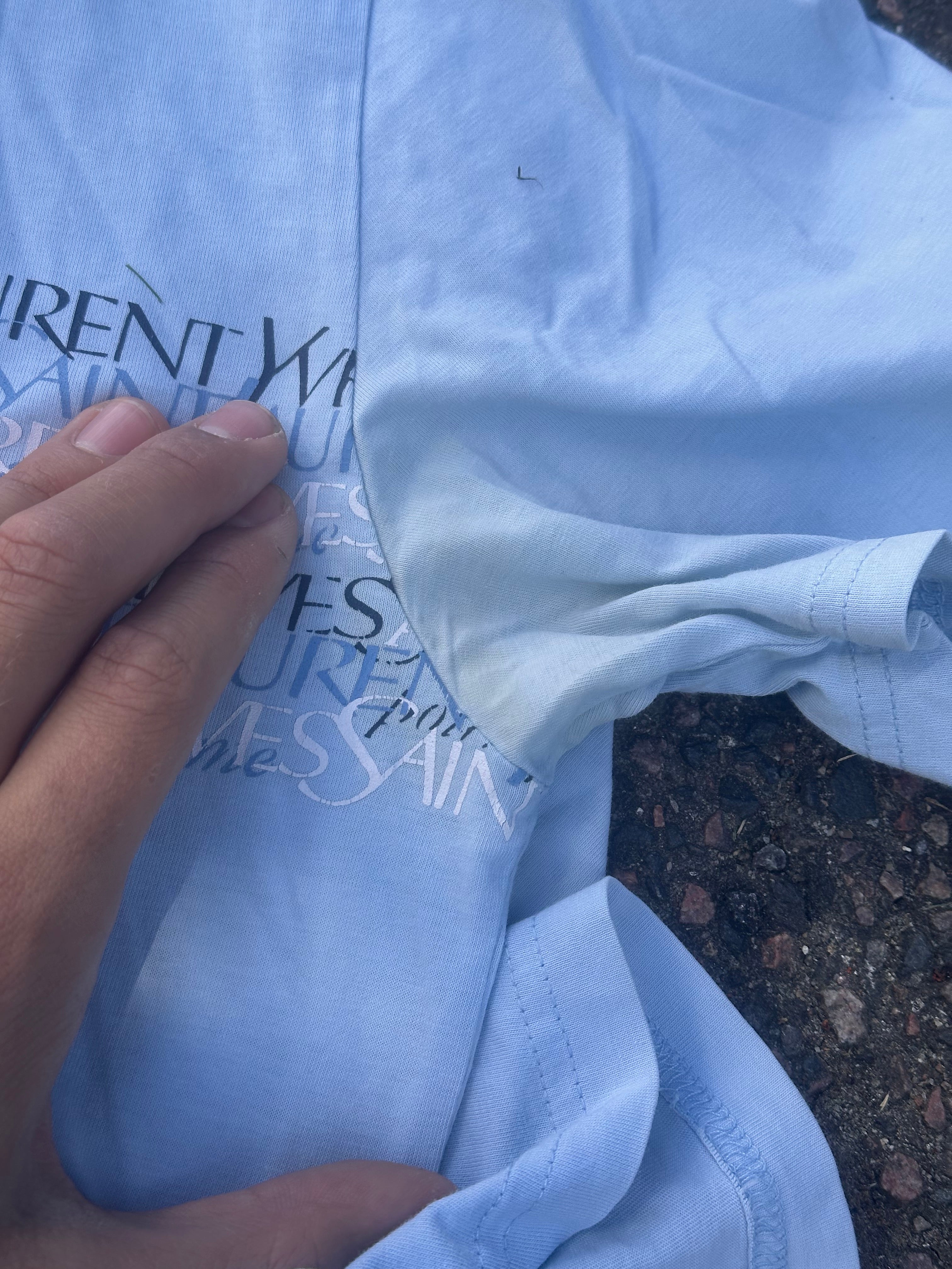 Yves Saint Laurent baby blue logo tee
