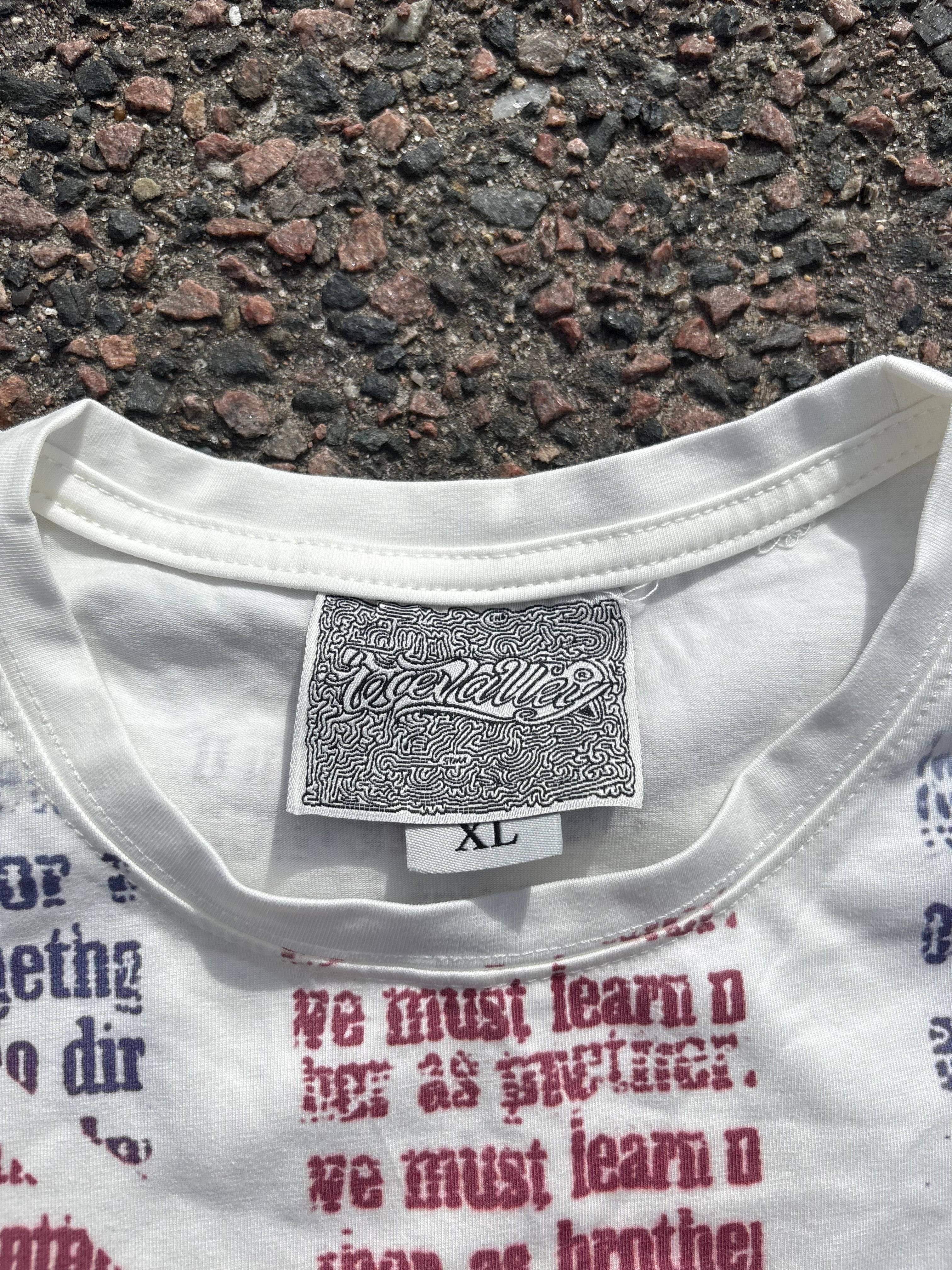 Vintage 2000s UK flag baby tee white