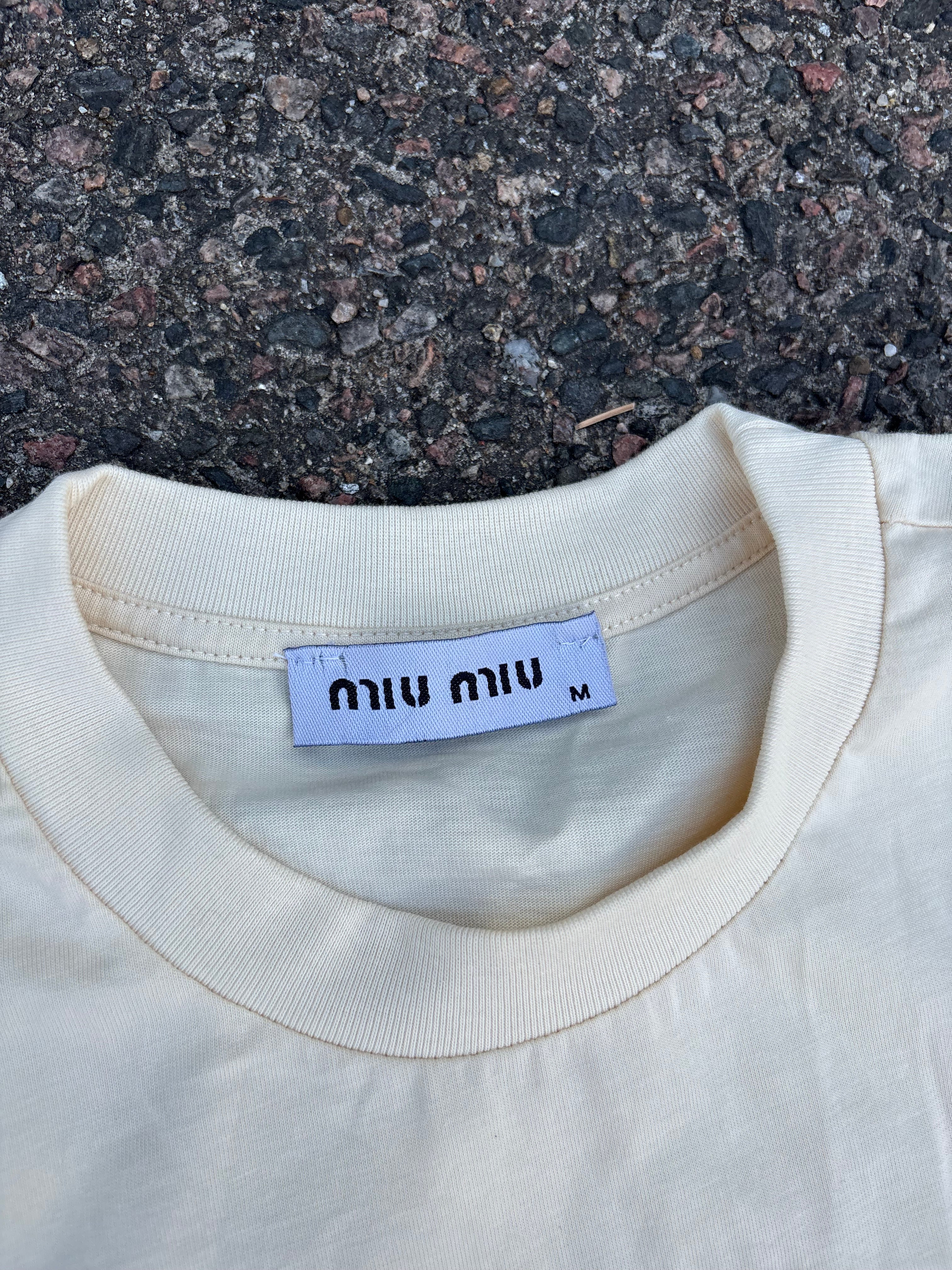 Miu miu pearl tee beige