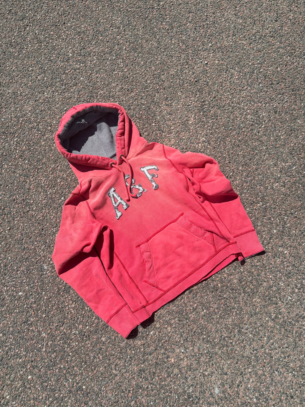 Vintage 2000s Abercrombie faded red cropped hoodie